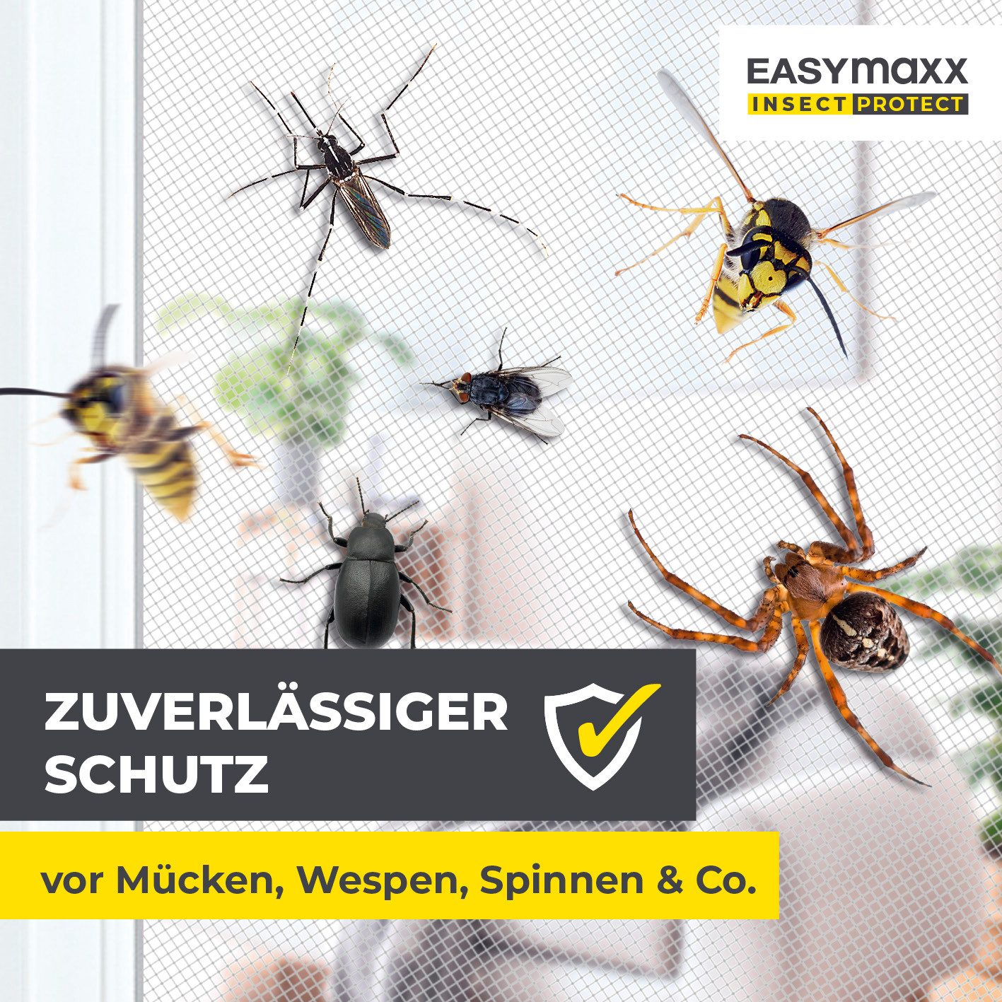 EASYmaxx Insektenschutz-Fensterrahmen Insektenschutzgitter 110 x 130 cm mit günstig online kaufen