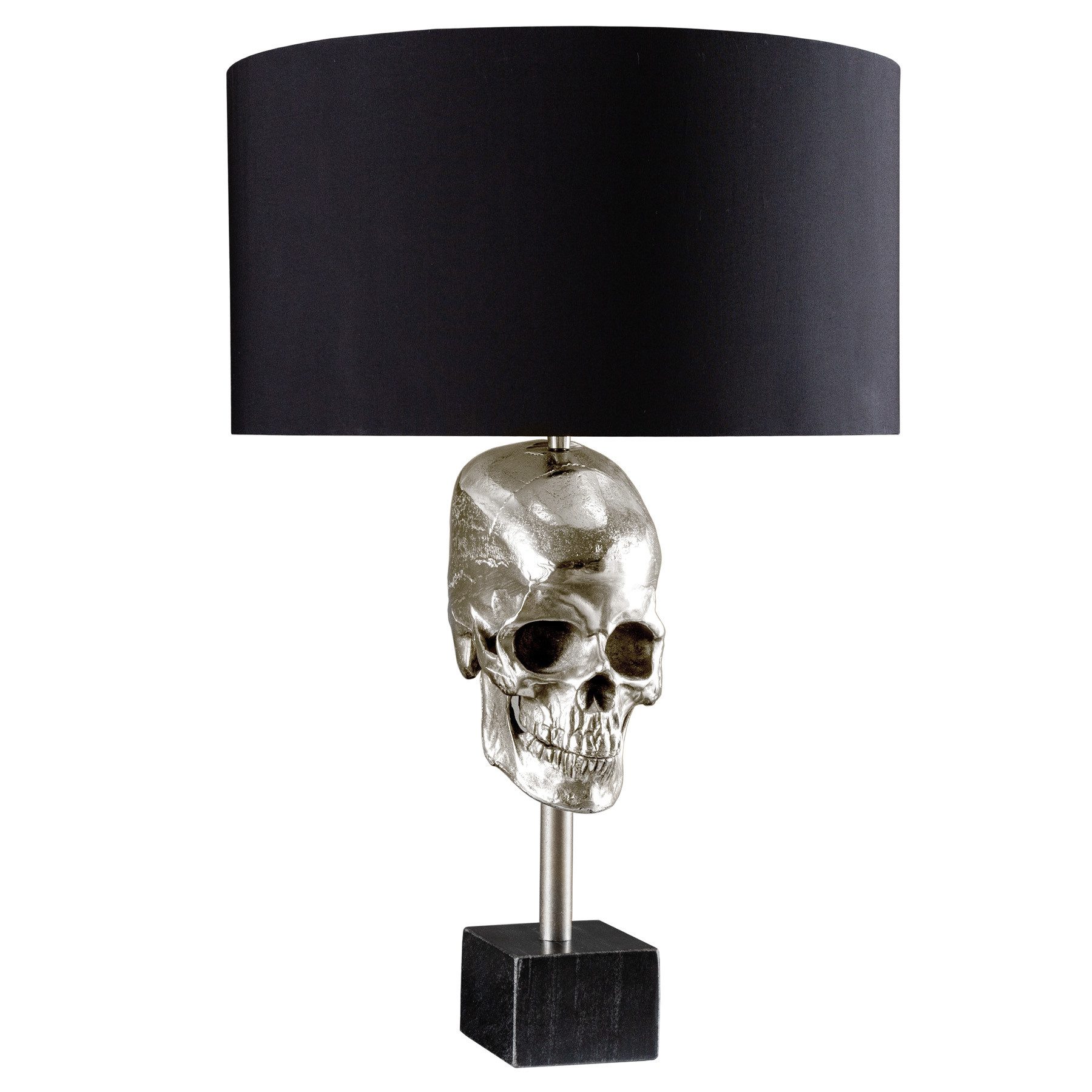 riess-ambiente Tischleuchte SKULL 56cm schwarz / silber, Ein-/Ausschalter, günstig online kaufen