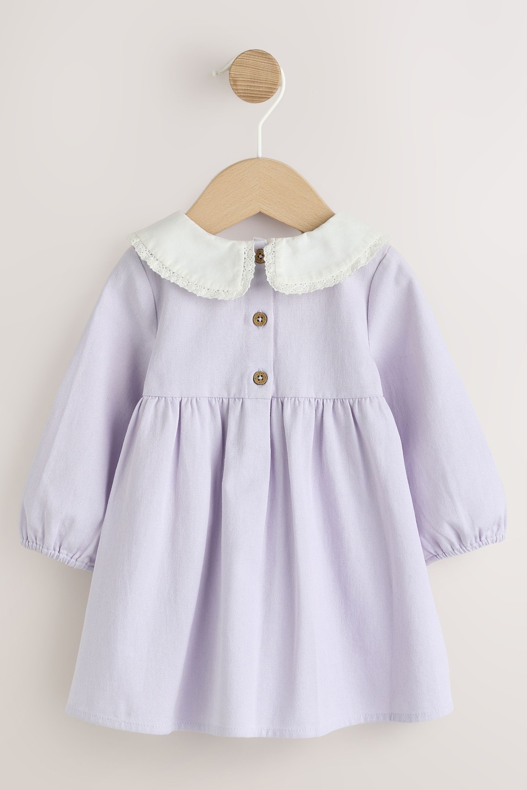 Next Blusenkleid Baby Kleid mit Webkragen und Strumpfhose (2-tlg) – Bild 2 von 5