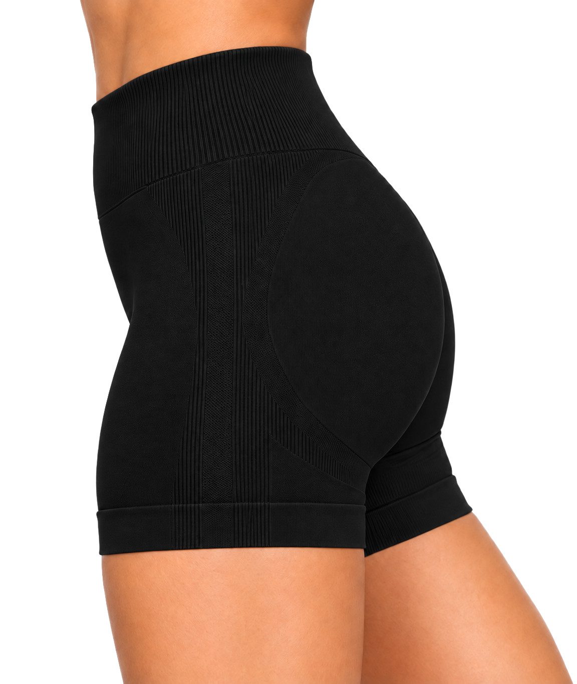 Smilodox Shorts Priska Pro, Seamless Radlerhose, High Waist Kurze Hose für Fitness nicht sichtbare Naht, V-Bund, Stretch, Gym & Yoga