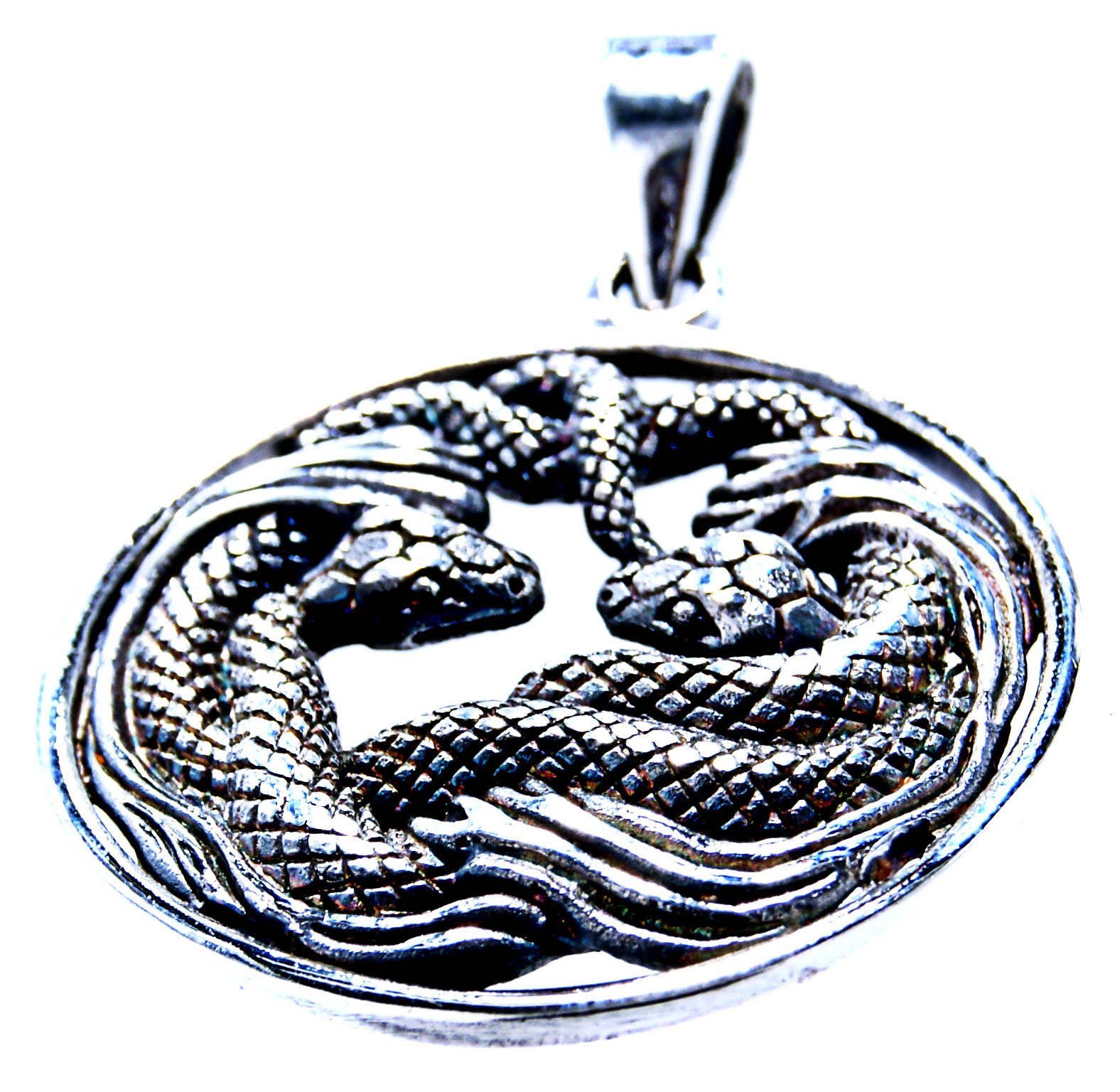Kiss of Si.41 Schlange Schlangen Knoten, Silber Leather zwei 925 Kettenanhänger (Sterlingsilber) Snake