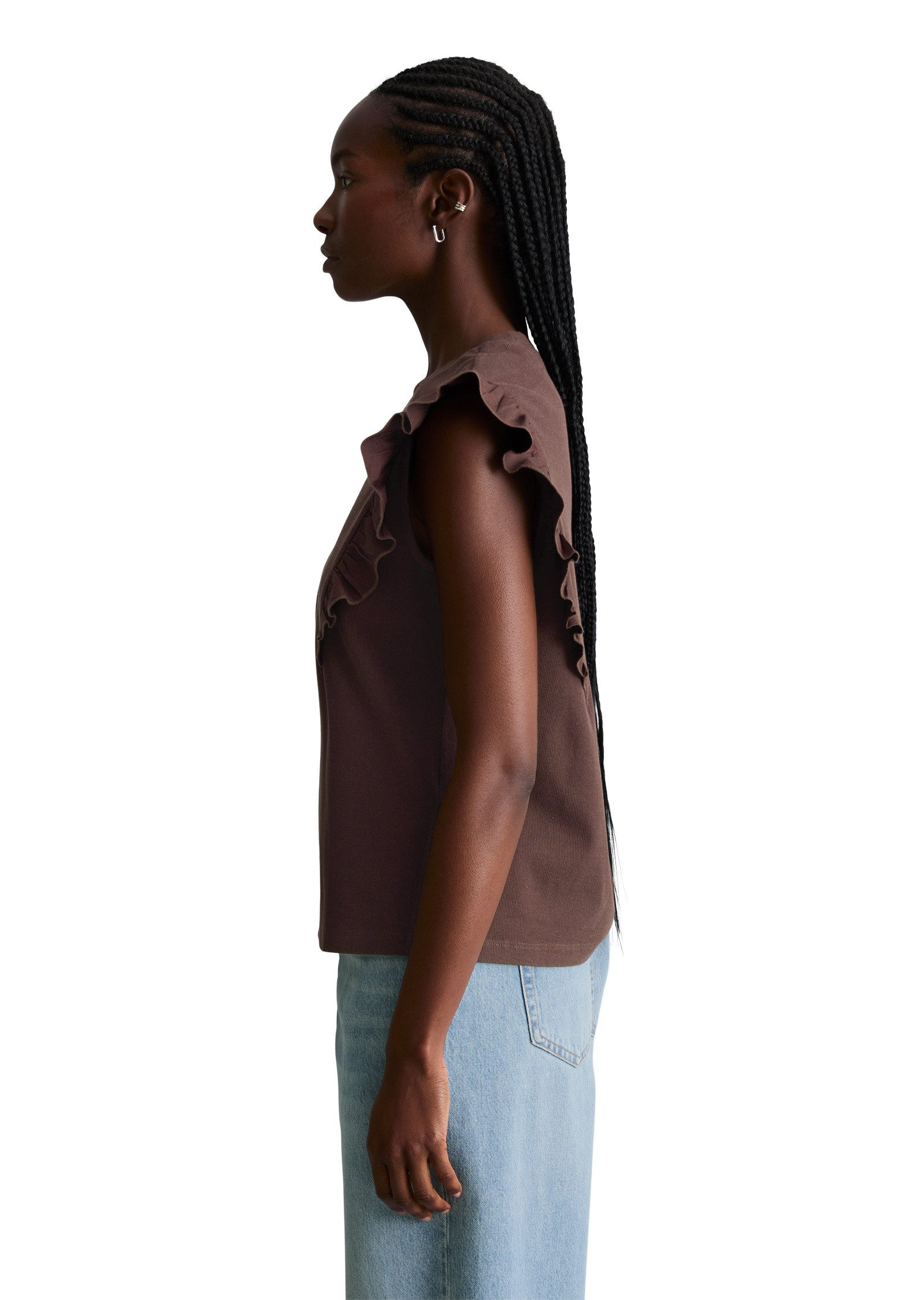 Marc O'Polo DENIM T-Shirt aus weichem Rippjersey