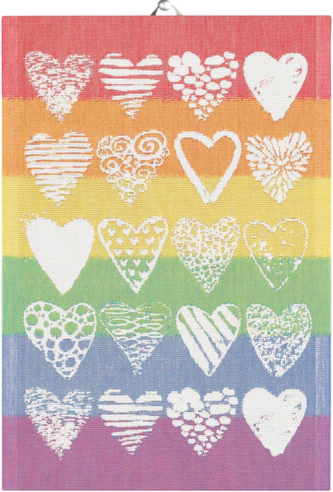 Ekelund Geschirrtuch Küchenhandtuch Pride 35x50 cm, (1-tlg., 1 x Geschirrtuch), Pixel gewebt (6-farbig)