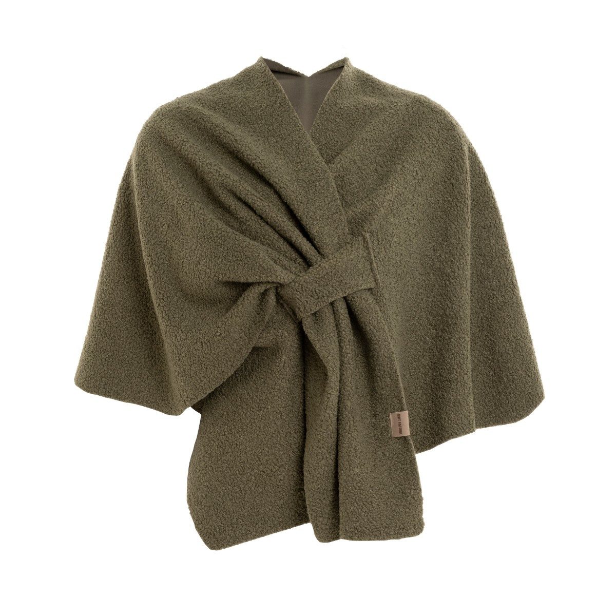 Knit Factory Strickweste Lina Wickelweste Urban Green Grün One Size (1-tlg) Modell Lina, für Herbst, Winter