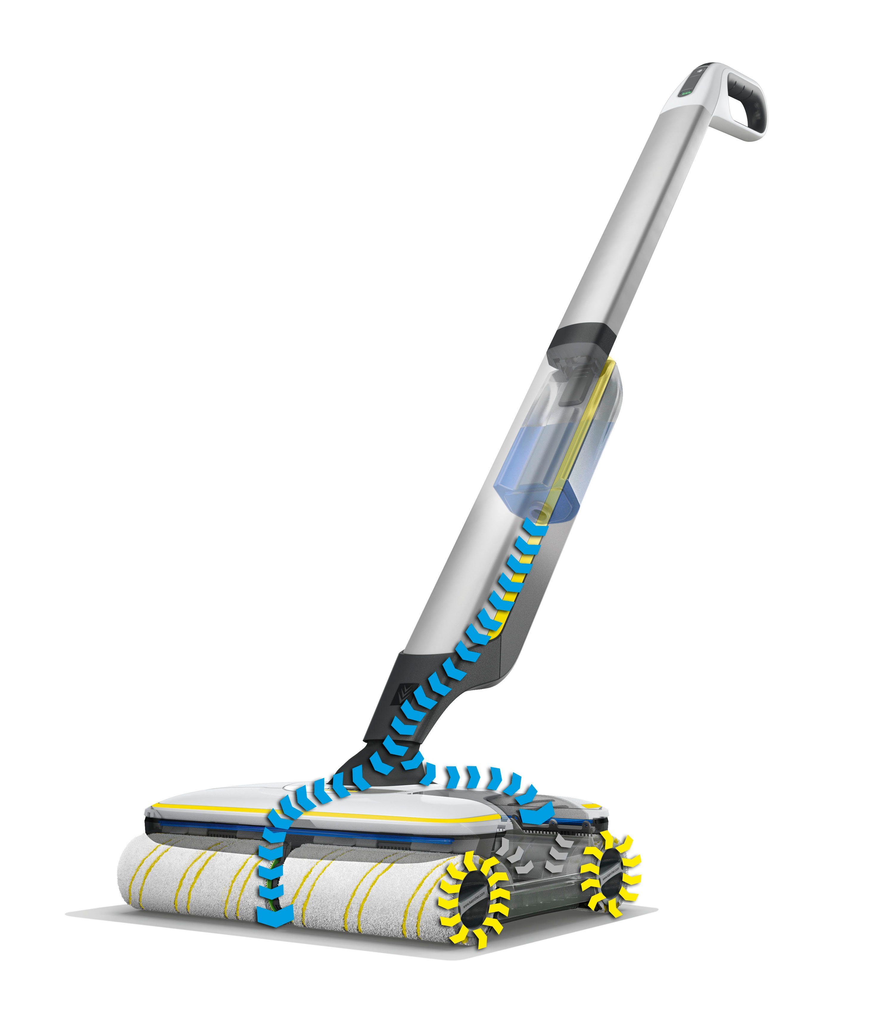 KÄRCHER Hartbodenreiniger FC 7 CORDLESS, kabelloser Bodenreiniger mit 4 rotierenden Mikrofaserwalzen – Bild 4 von 5