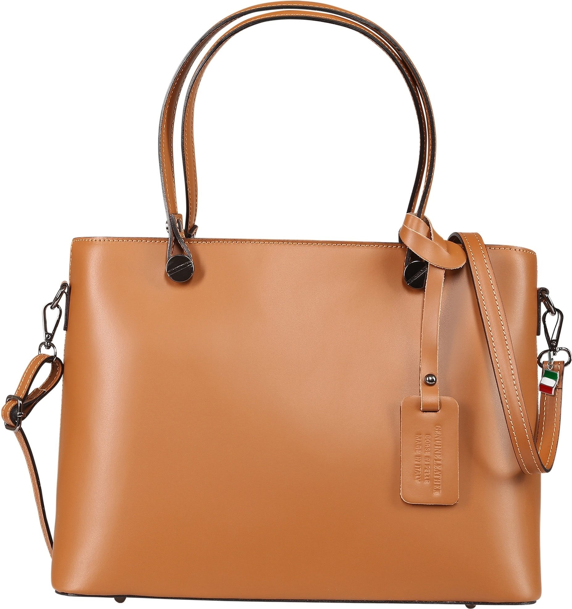 FLORENCE Schultertasche Florence Damen Schultertasche Tote Bag (Schultertasche), Damen Schultertasche Leder, tan, hellbraun ca. 28cm hoch