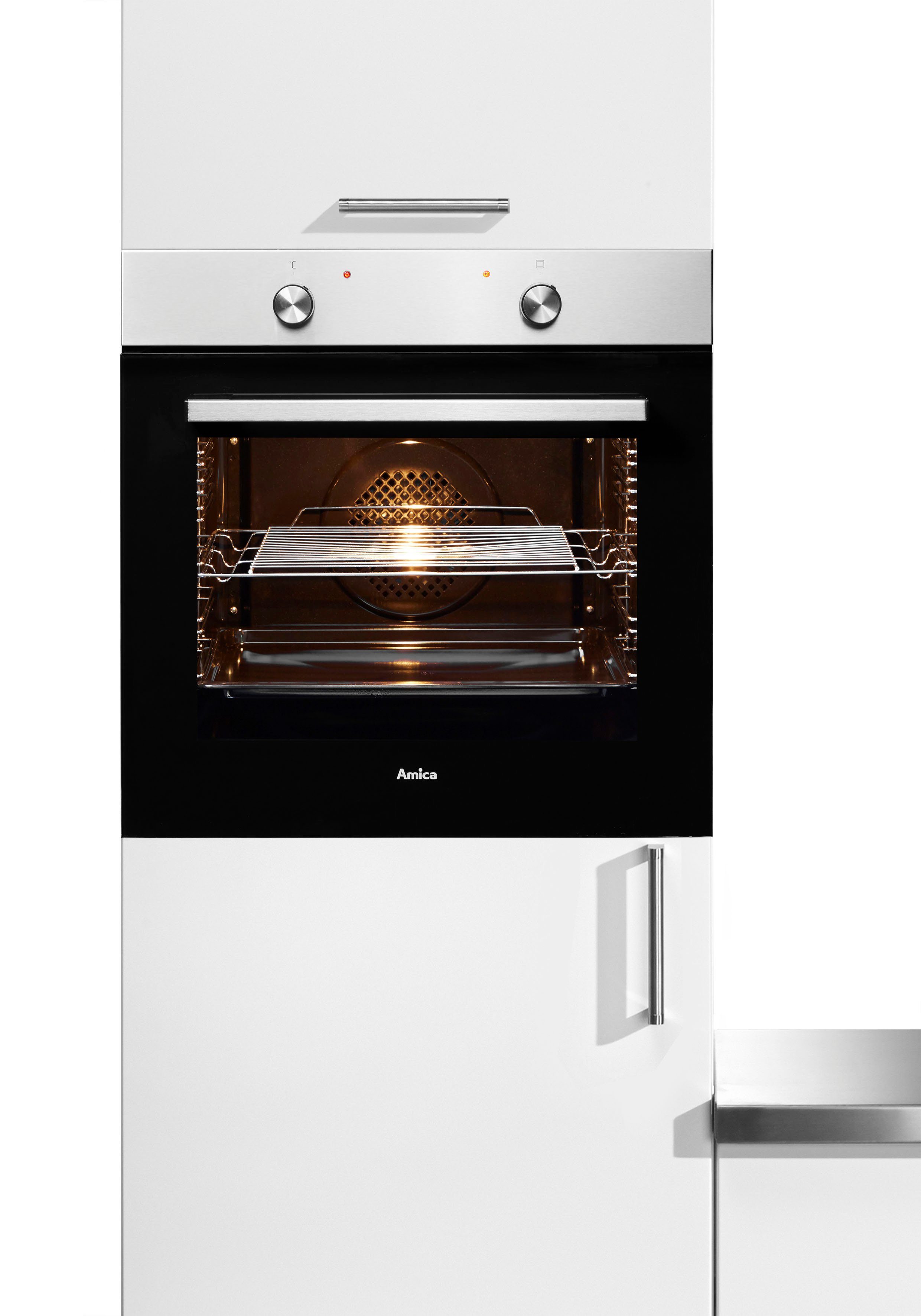 Amica Einbaubackofen EBX 943 640 E, mit Teleskopauszug nachrüstbar, Großer Garraum, sparsam, sicher und leicht zu reinigen im Alltag