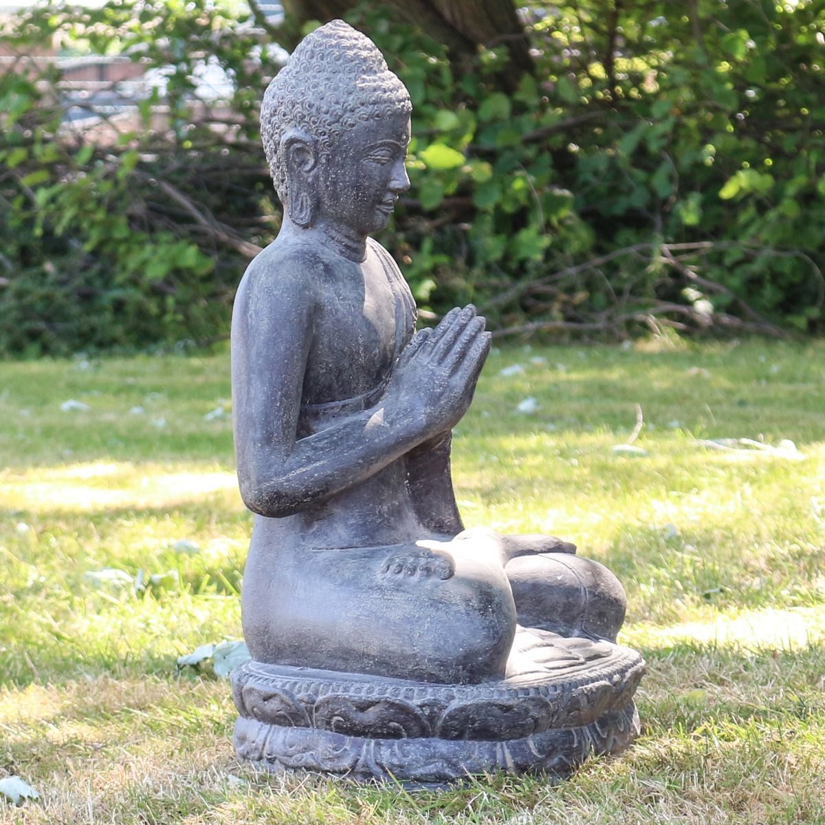 Oriental Galerie Dekofigur Buddha Figur sitzed Garten Steinfigur Greetings 60 cm (1 St)