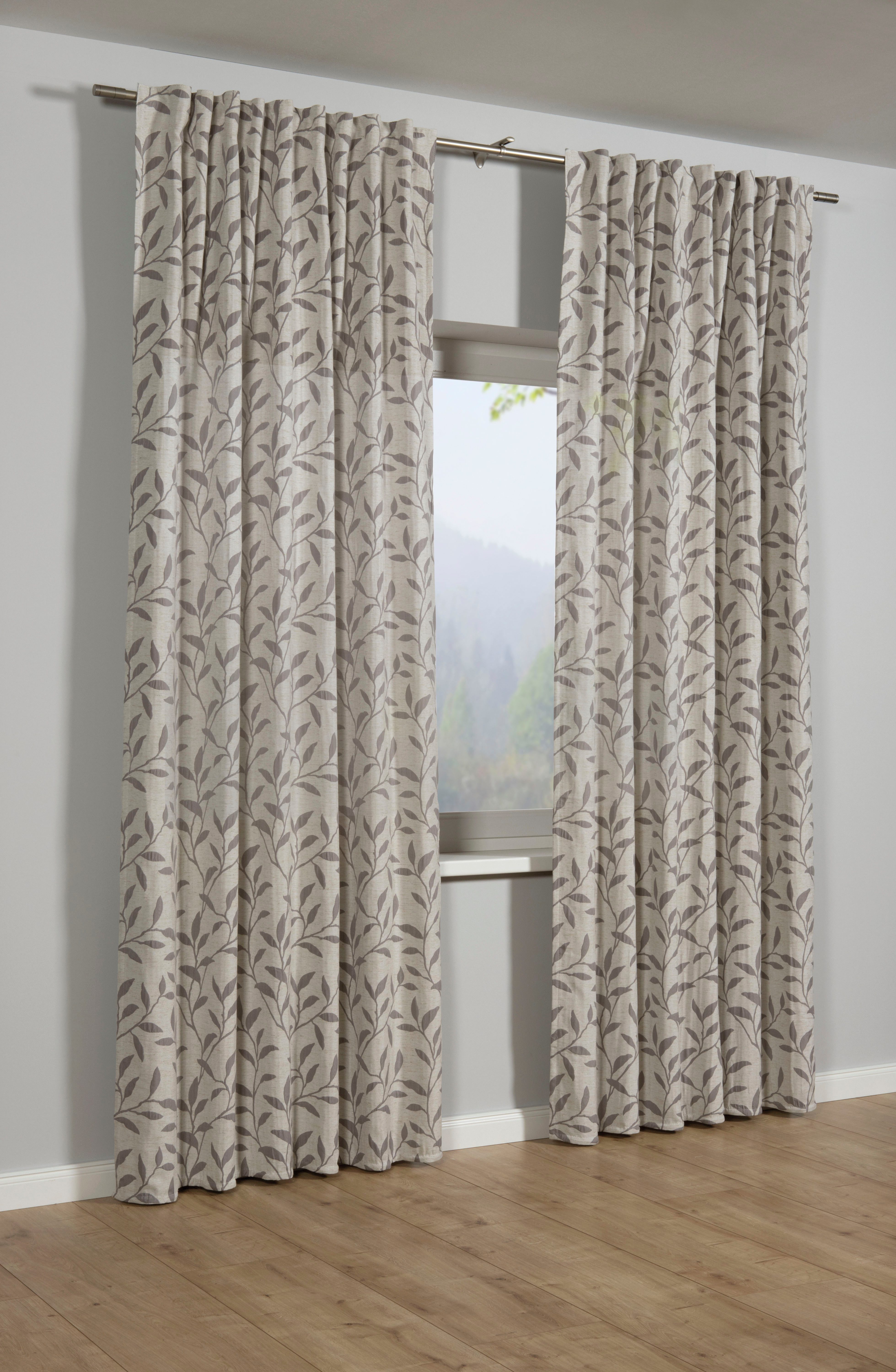 Sehlbach Gardine Schal Jacquard Ranke, Schlaufen günstig online kaufen