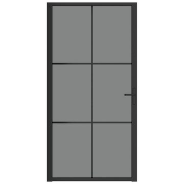 vidaXL Zimmertür Innentür 102,5x201,5 cm Schwarz ESG-Glas und Aluminium Zimmertür Glast