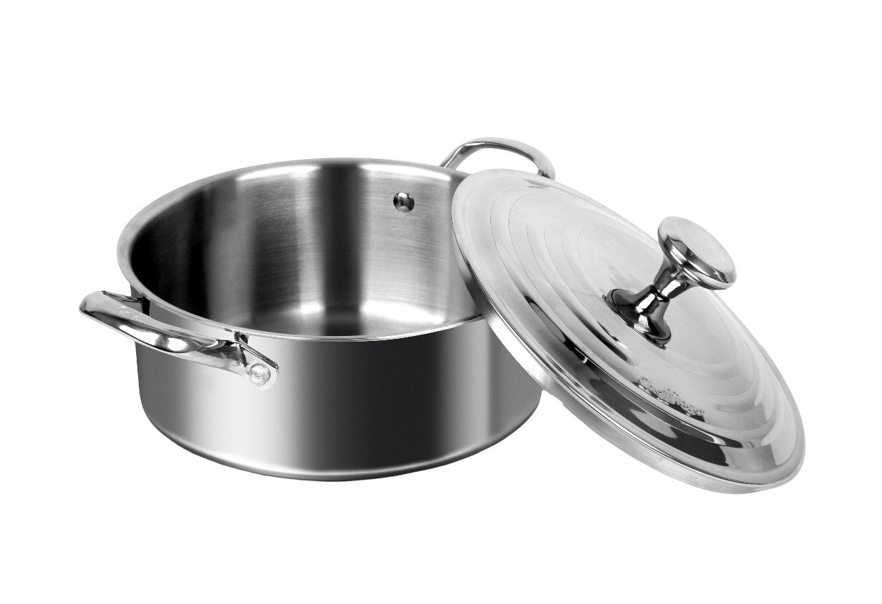 Cheffinger Kochtopf geeignet für alle Herdarten, Antihaftbeschichtet, Edelstahl (1-tlg), Induktionsgeeignet, mit Deckel, Edelstahl