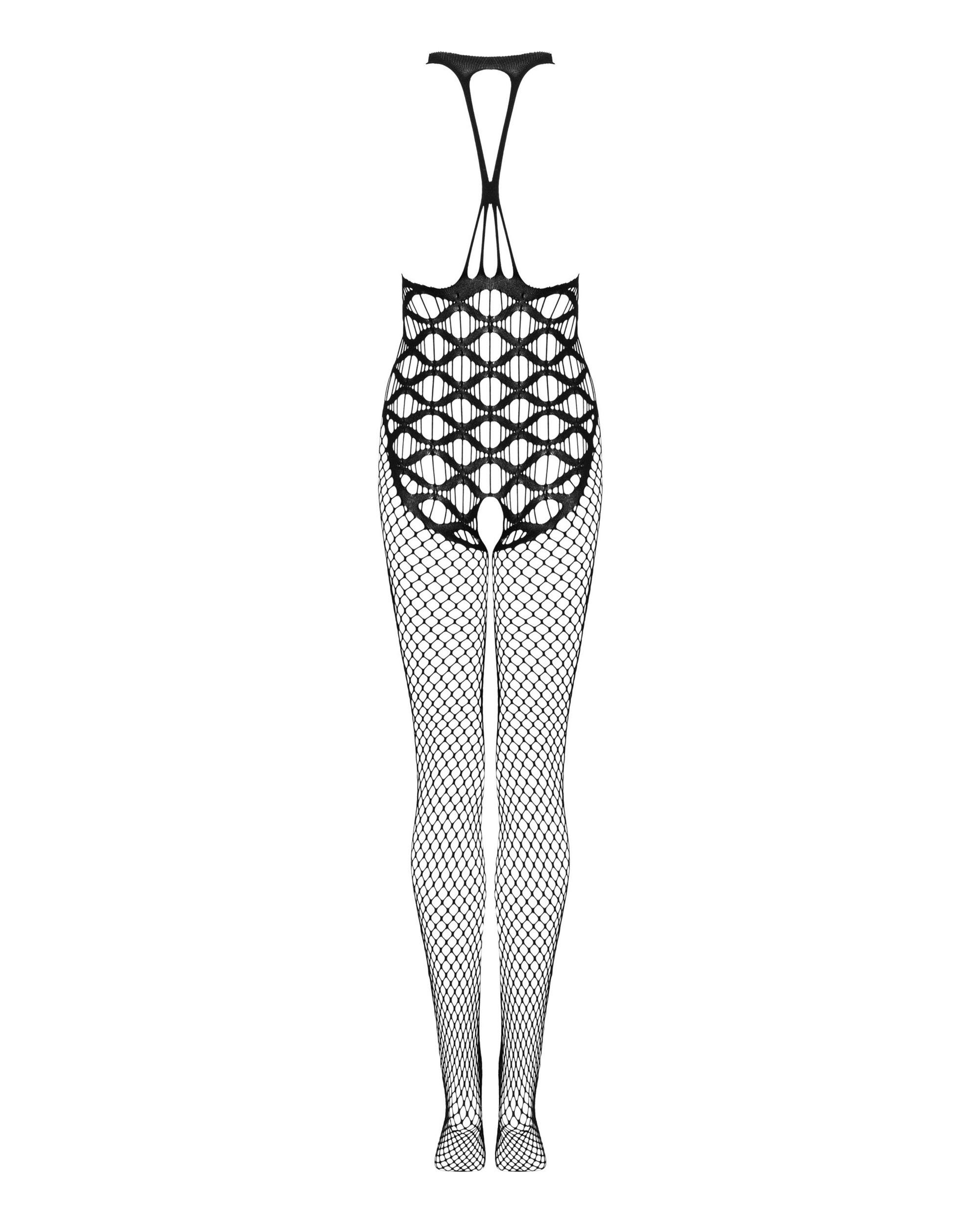 Obsessive Bodystocking Bodystocking schwarz Catsuit ouvert Netz 20 DEN (1 St)