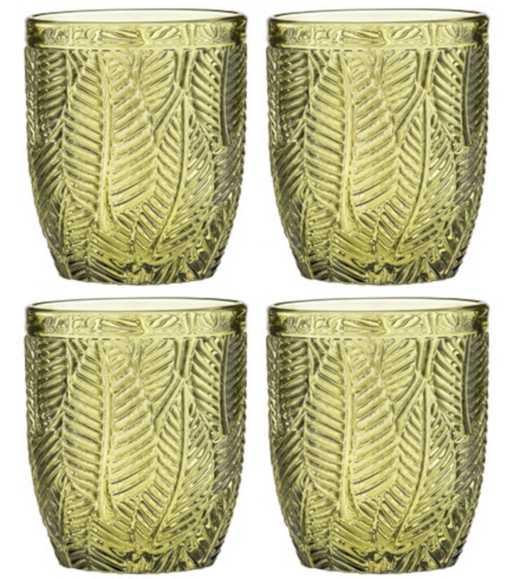 Ladelle Стекло-Set ARECA Wasserglas Olivgrün Set4, Glas, Areca Olive 4pk Glass Tumbler 8.4x8.4x10cm