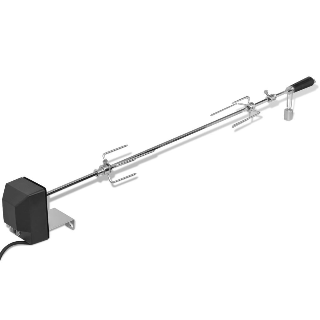Holzkohlegrill Grillspieß mit Motor Stahl 1000 mm