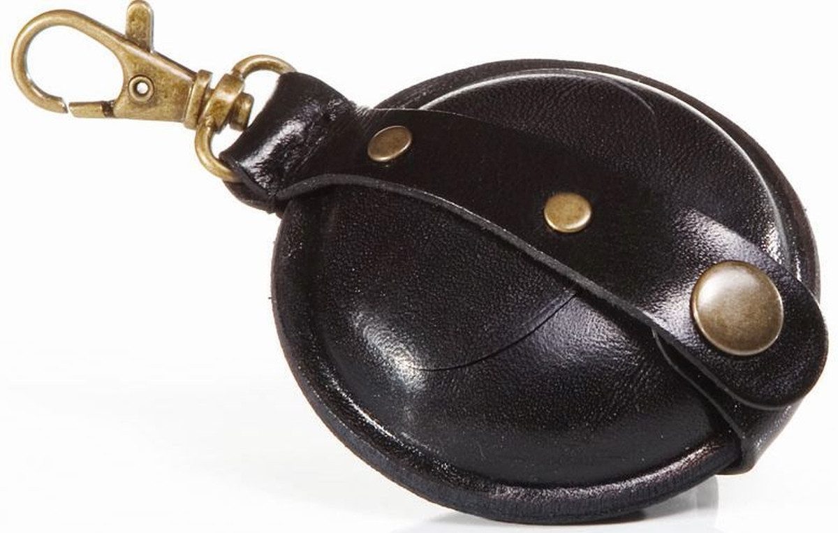 Mika Gürteltasche Schlüsselanhänger / Kleingeldbörse klein Sattelleder 7cm schwarz