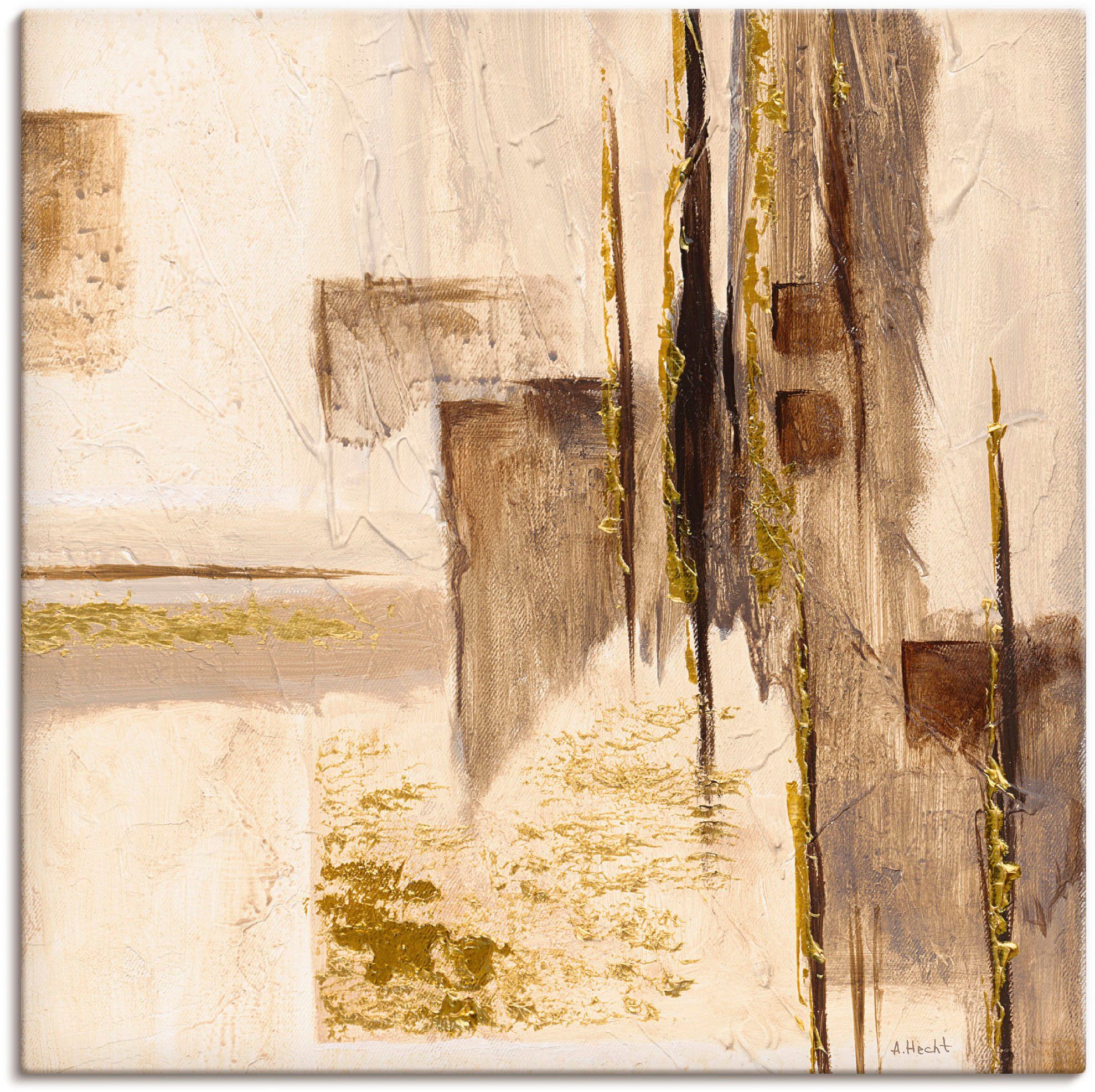 Artland Leinwandbild Goldene Silhouette I, Muster (1 St), auf Holzrahmen gespannt