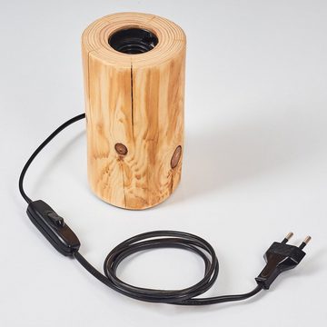 hofstein Tischleuchte »Pontinvrea« moderne Tischlampe aus Holz in Natur/Schwarz, ohne Leuchtmittel, m. An-/ & Ausschalter, Retro/Vintage-Leuchte, E27, m. Lichteffekt