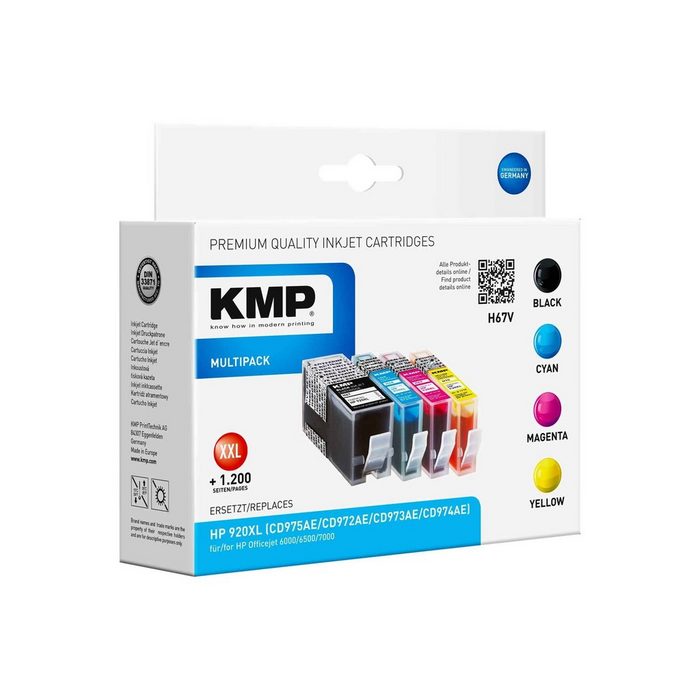 KMP H67V 4er Pack Schwarz Gelb Cyan Magenta Tintenpatrone Tintenpatrone