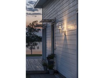 meineWunschleuchte LED Außen-Wandleuchte, Dimmfunktion, LED wechselbar, warmweiß, Wand-laterne, Fassadenbeleuchtung Haus-wand beleuchten, Weiß, H: 44cm