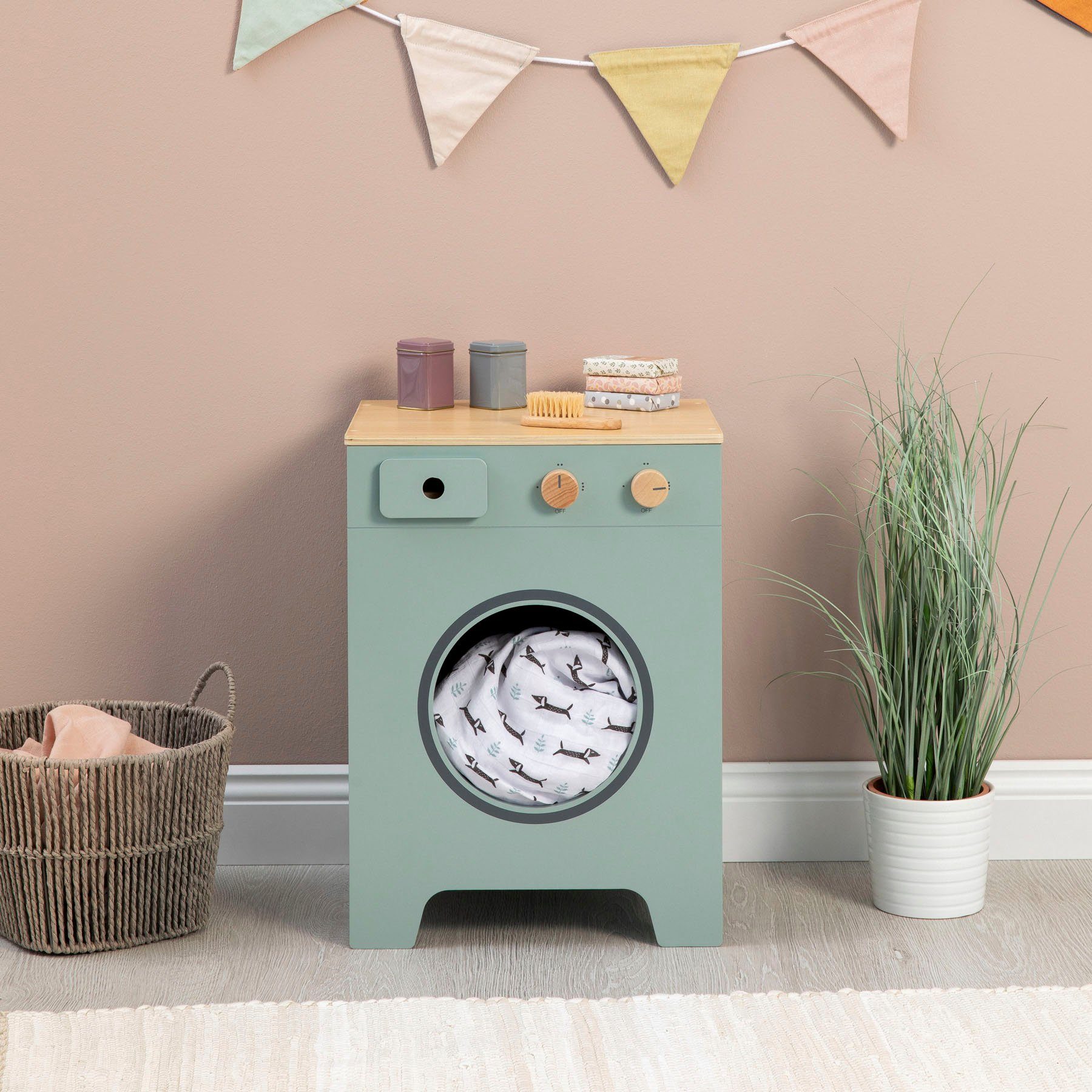 MUSTERKIND® Kinder-Waschmaschine Mix & Match, salbei/natur