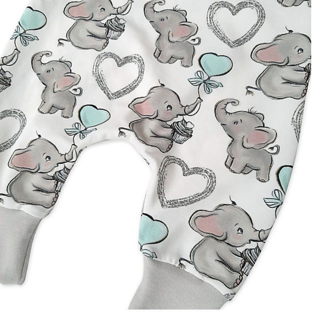 Land-Juwelen Strampler ELEFANT WEIß Strampler