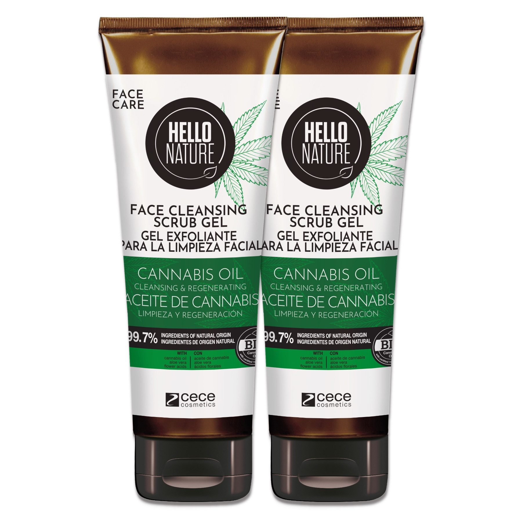 Hello Nature Gesichtspeeling Gesichtsreinigung Gesichtspflege Hanföl Bio Vegan Hello Nature, 2-tlg., Gesichtspflege, Gesichtspeeling, Peeling, Hello Nature