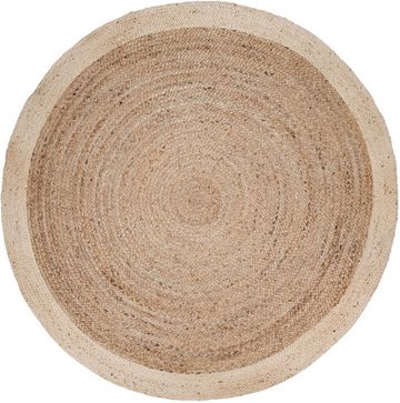 Teppich Viborg 594, Paco Home, rund, Höhe: 6 mm, Jute, Modern, Boho, Ethno, Handgefertigter Natur-Teppich