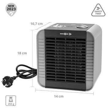 BRUNNER Heizlüfter Heizlüfter Keramik Calensa Thermostat, Camping Energiesparend Leise 1500W