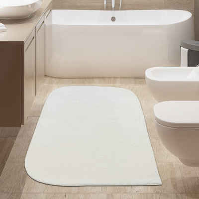 Teppich Designer Badezimmer Teppich Tropfenform in creme, TeppichHome24, rechteckig, Höhe: 18 mm