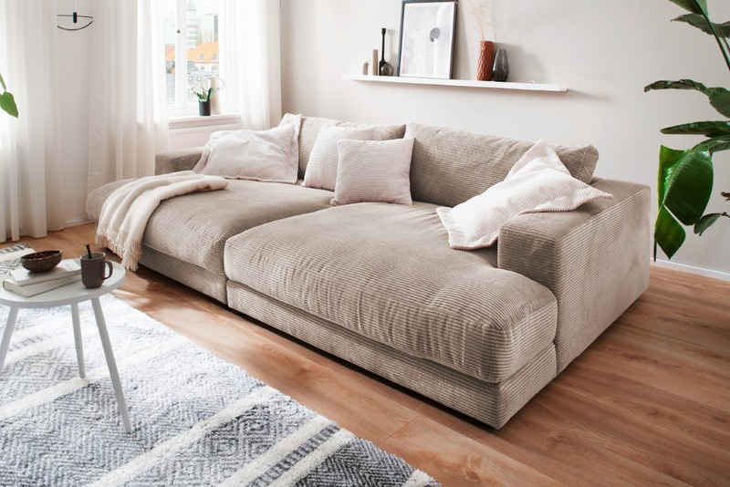 KAWOLA Big-Sofa MADELINE, Stoff od. Cord, versch. Tiefen und versch. Farben