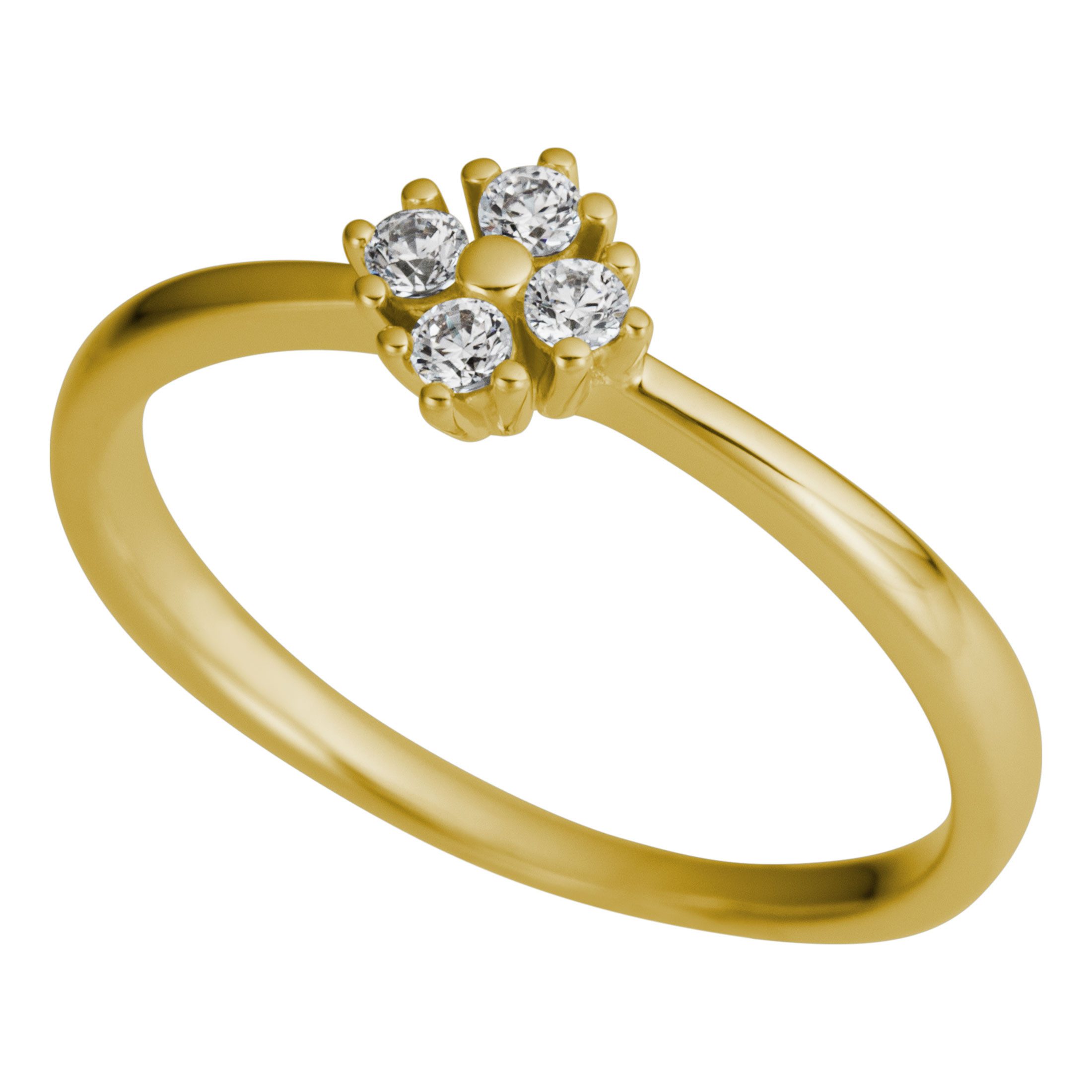 Firetti Fingerring Schmuck Geschenk Gold 375 Damenring Goldring Blume, mit Brillanten