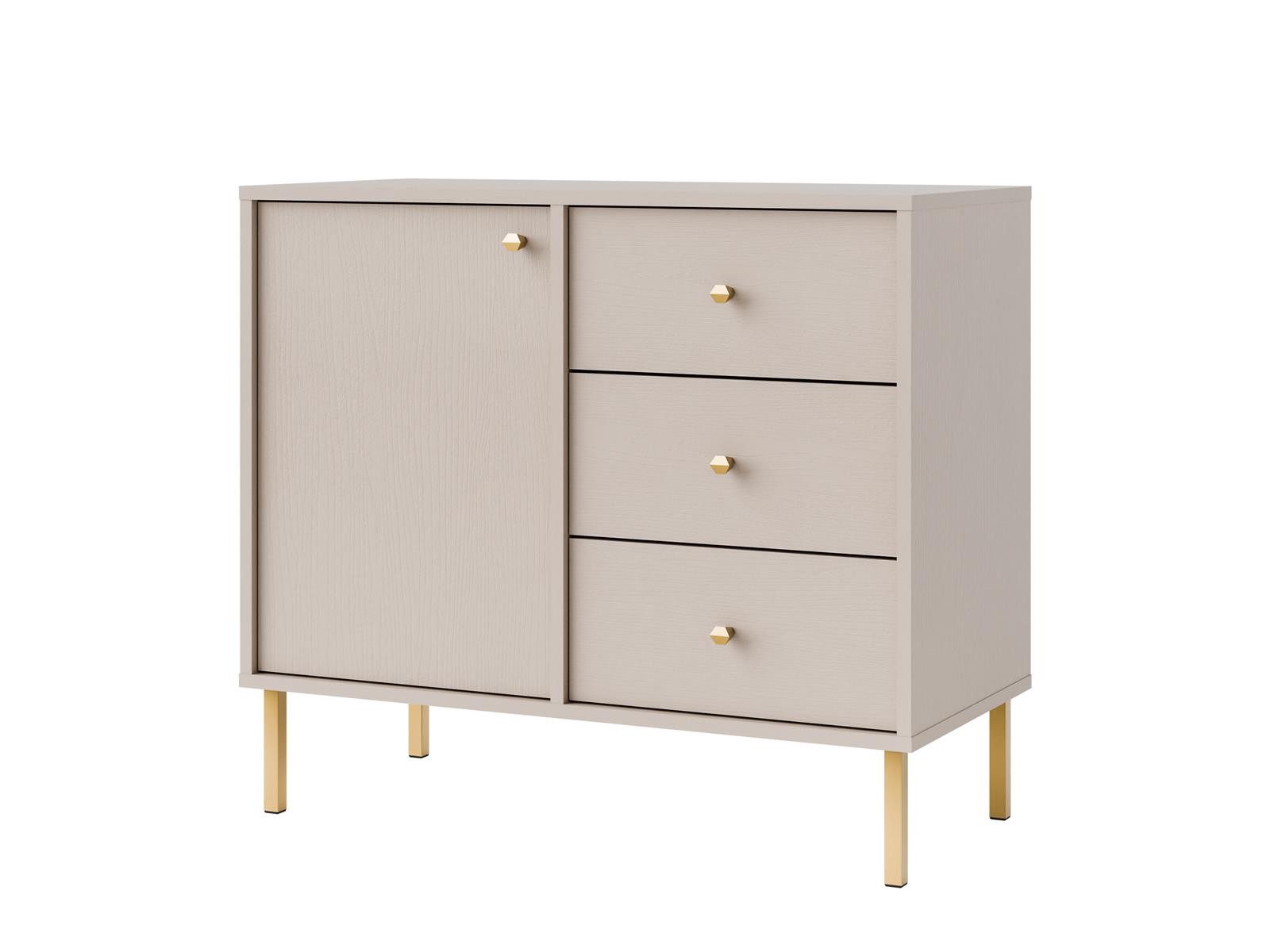 Compleo Kommode mit 3 Schubladen MALMA, geräumig, Modern Schlafzimmer