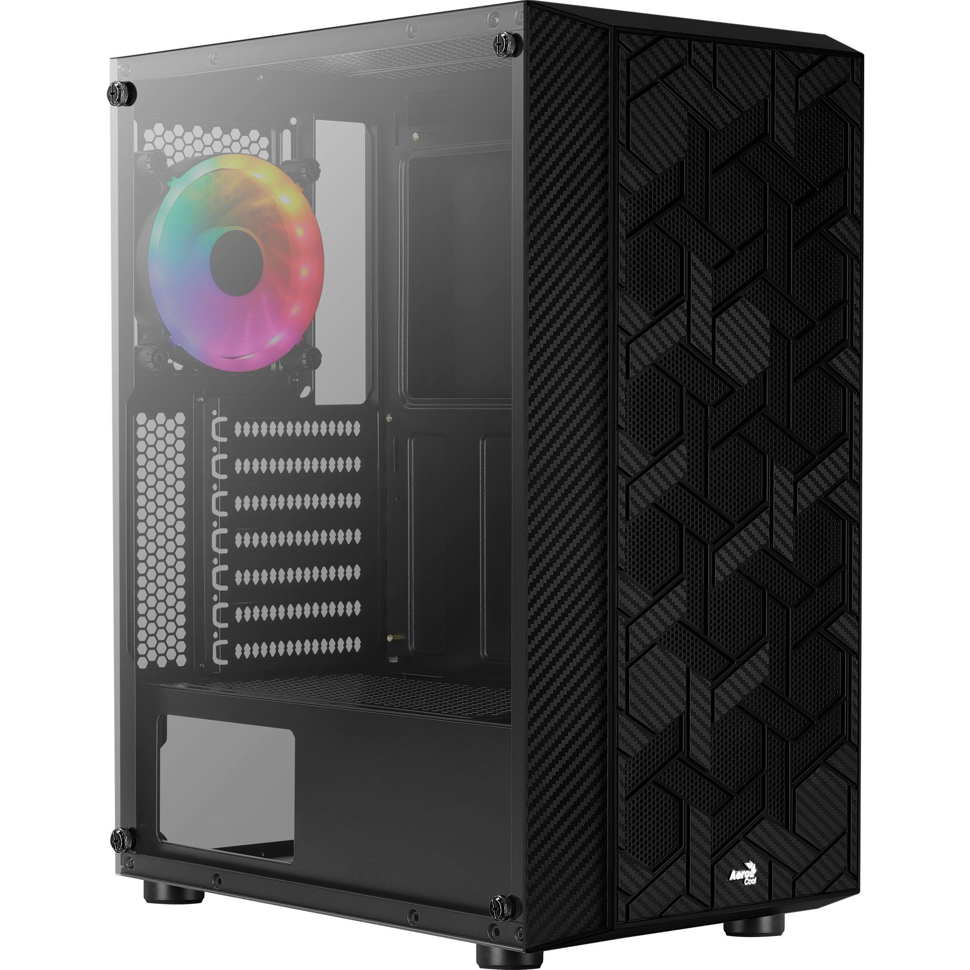 PC-Gehäuse Aerocool Hive FRGB v3, Tower-Gehäuse, (Tempered