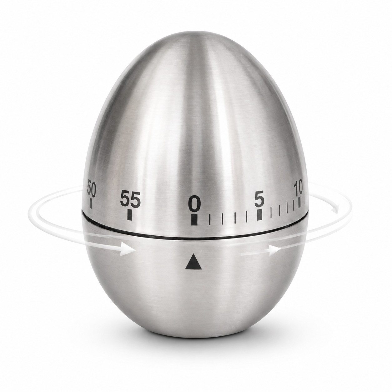 Luckice Intervall-Timer Mechanische Küchentimer Edelstahl batterielos 60 Min Küchenwerkzeug (Set, mechanische Rotation, keine Batterie erforderlich), Timer, Küchentimer, eierförmiger Timer