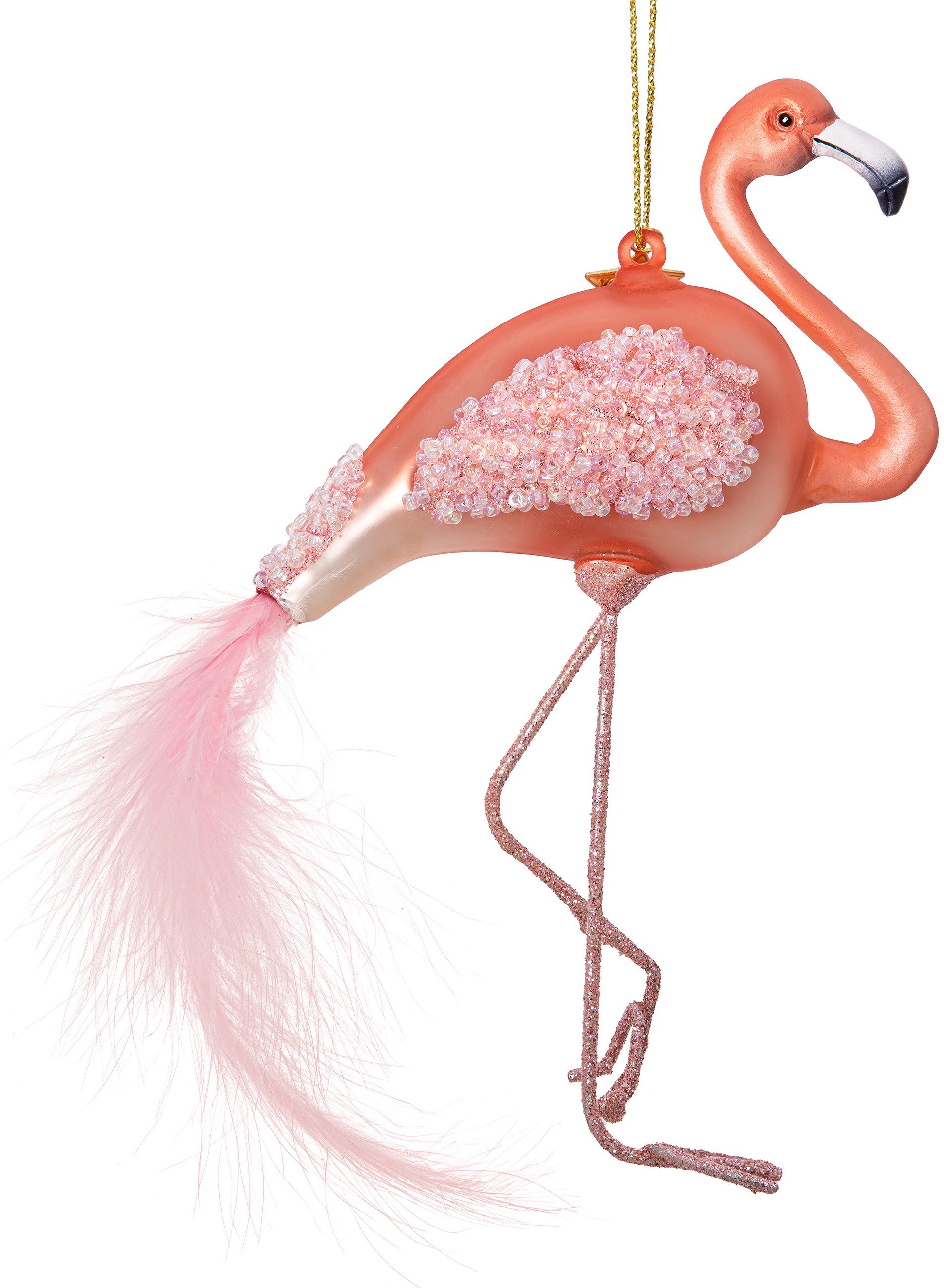 SIKORA Christbaumschmuck Flamingo besondere Weihnachtskugel Glas Anhänger – BS551, Christbaumschmuck Deko - traditionell, witzig & außergewöhnlich