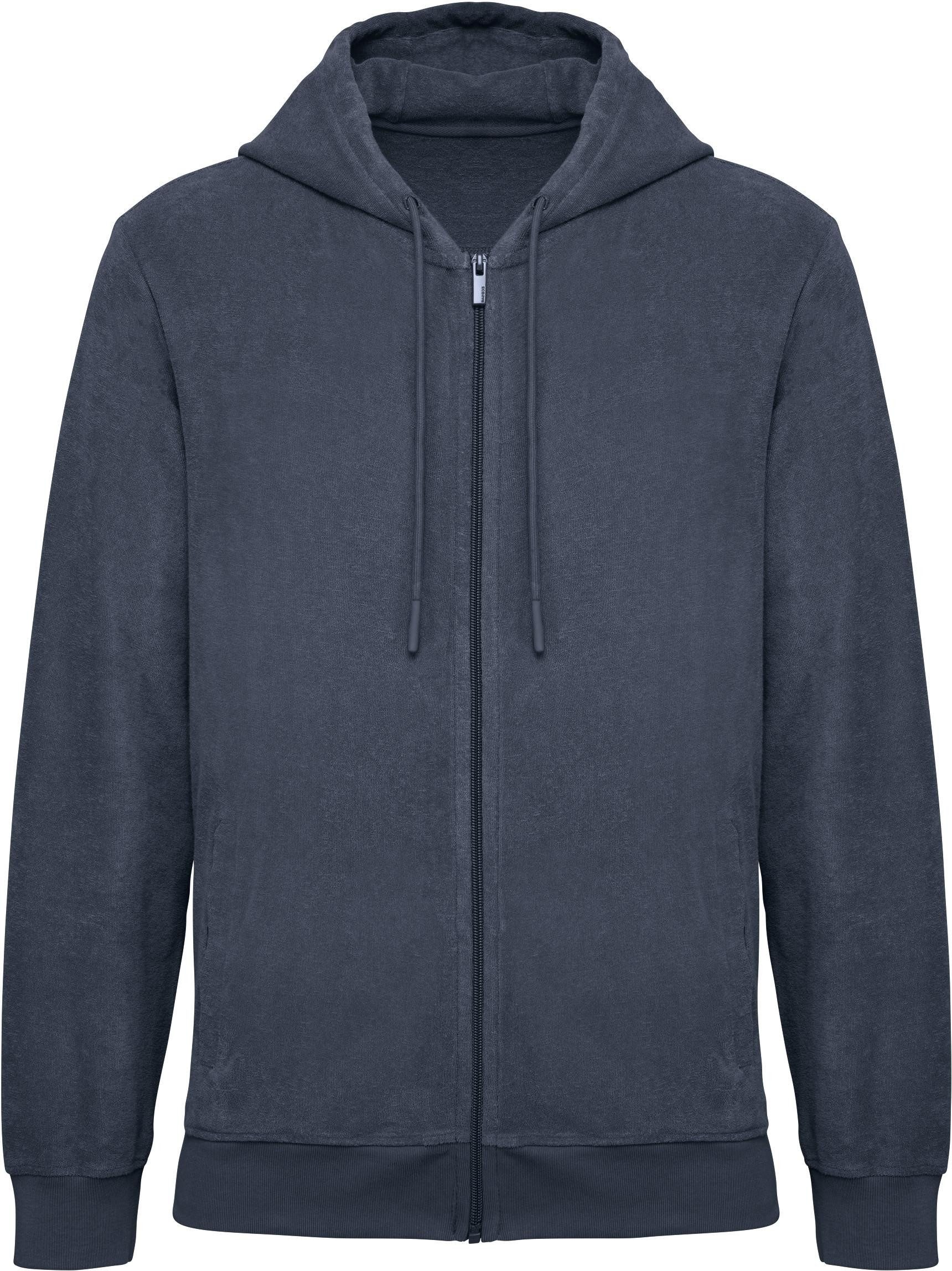 Kapuzensweatjacke Umweltfreundliches Kapuzensweatshirt aus Frottee mit Reißver