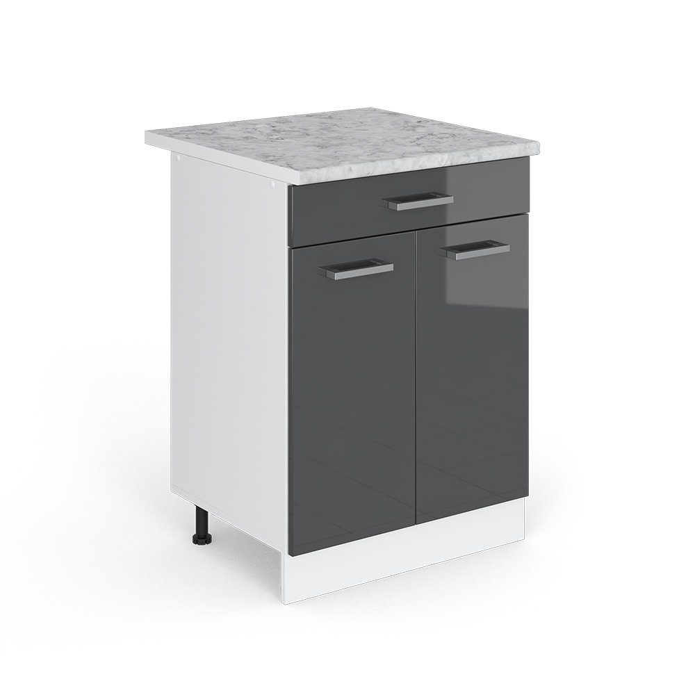 Vicco Unterschrank R-Line, Anthrazit Hochglanz/Weiß, 60cm günstig online kaufen