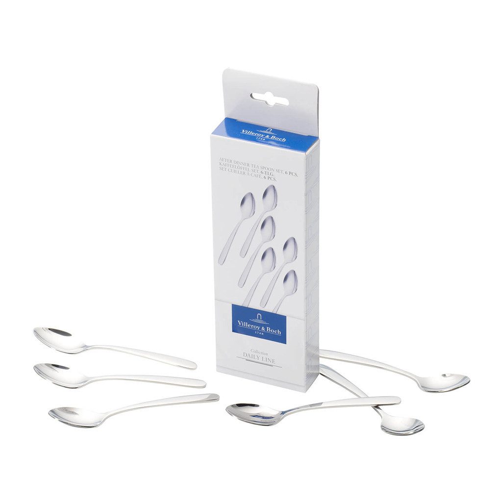 Villeroy & Boch Teelöffel Daily Line Kaffeelöffel 6er-Set (6 Stück), Edelstahl, 6 Stck, spülmaschinenfest