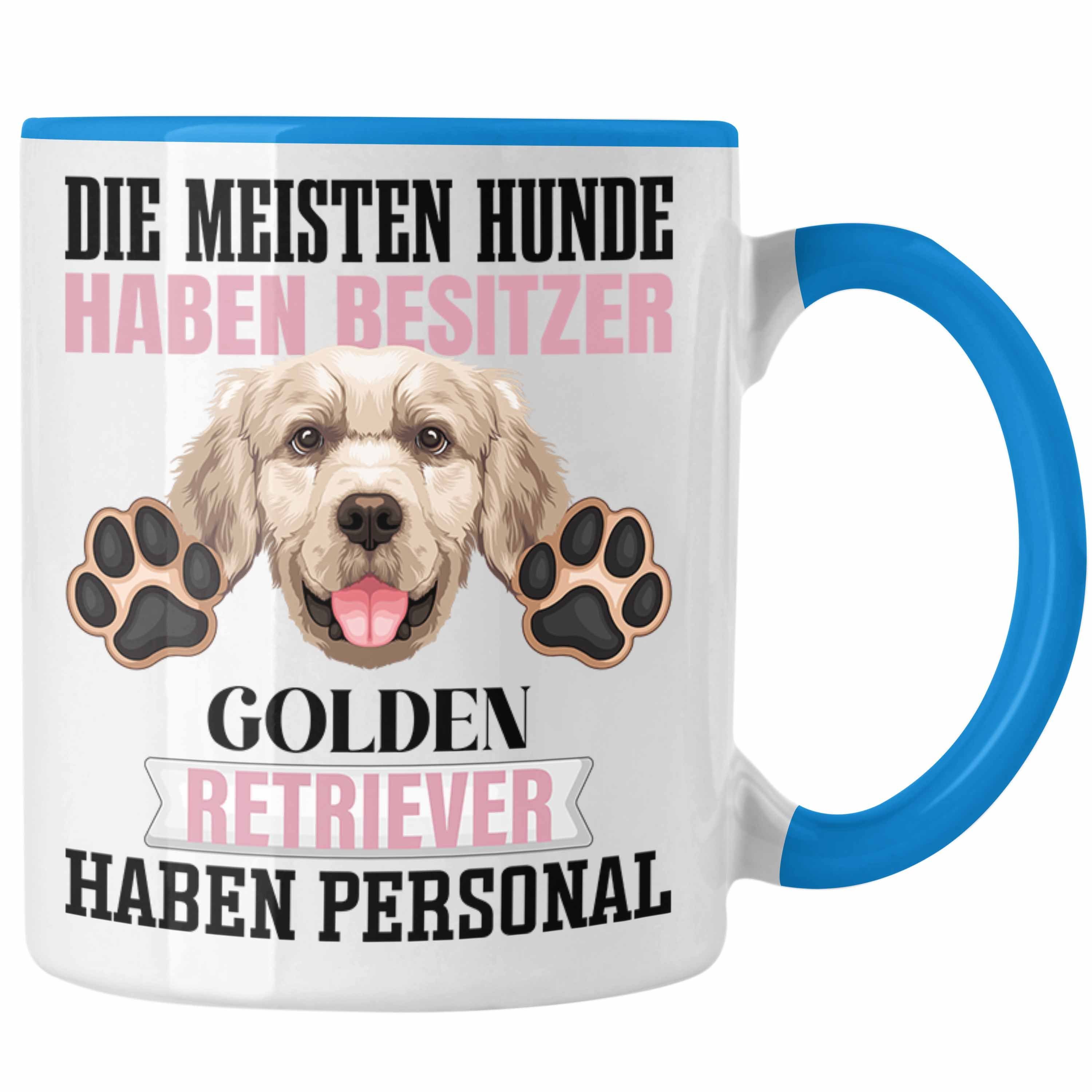 Trendation Tasse Golden Retriever Besitzer Tasse Geschenk Lustiger Spruch Geschenkidee Blau | Teetassen