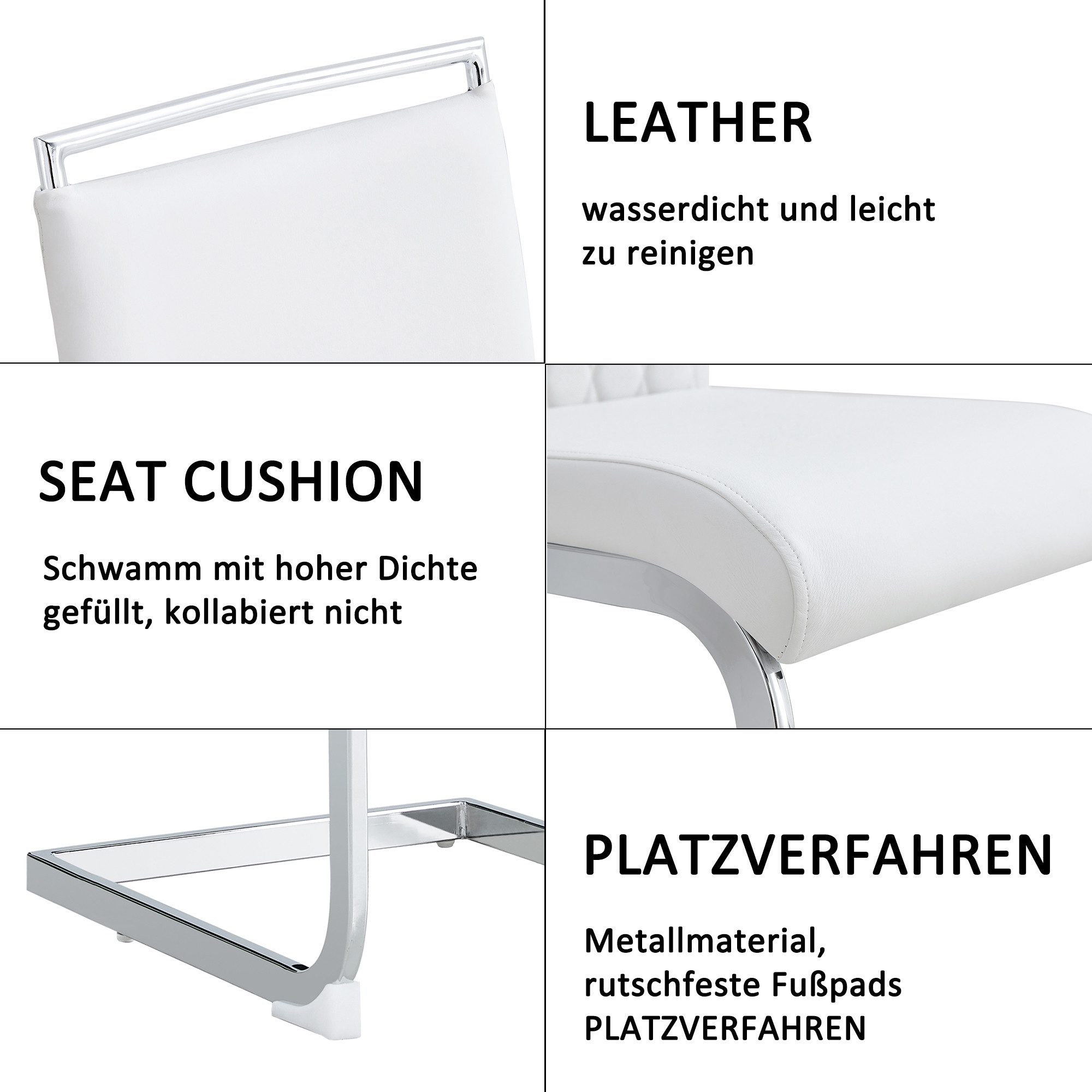 MODFU Freischwinger PU-Kunstleder & Leinen Rückenlehne, günstig online kaufen