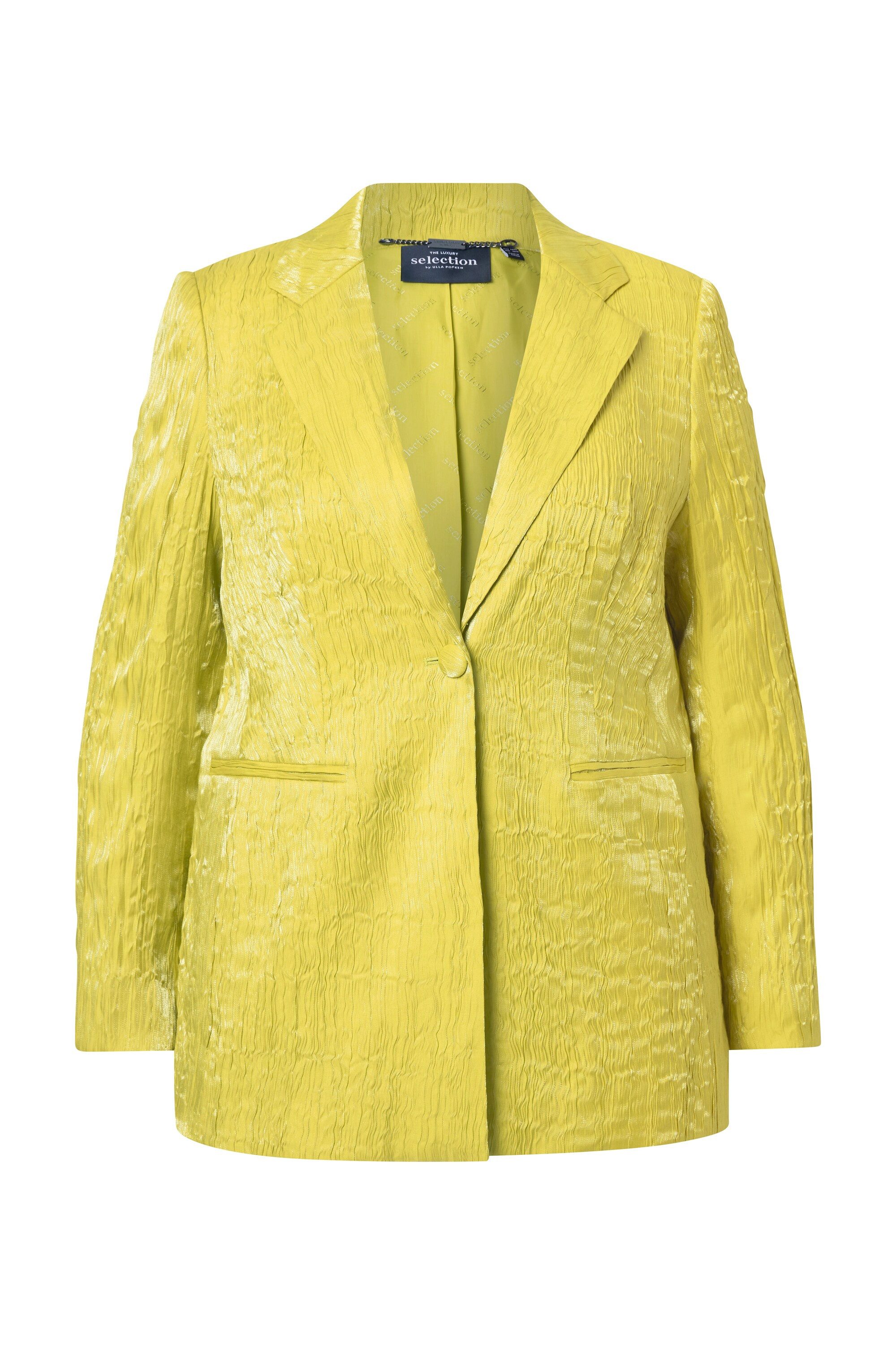 Ulla Popken Blusenblazer Crash-Blazer Struktur Reverskragen Langarm