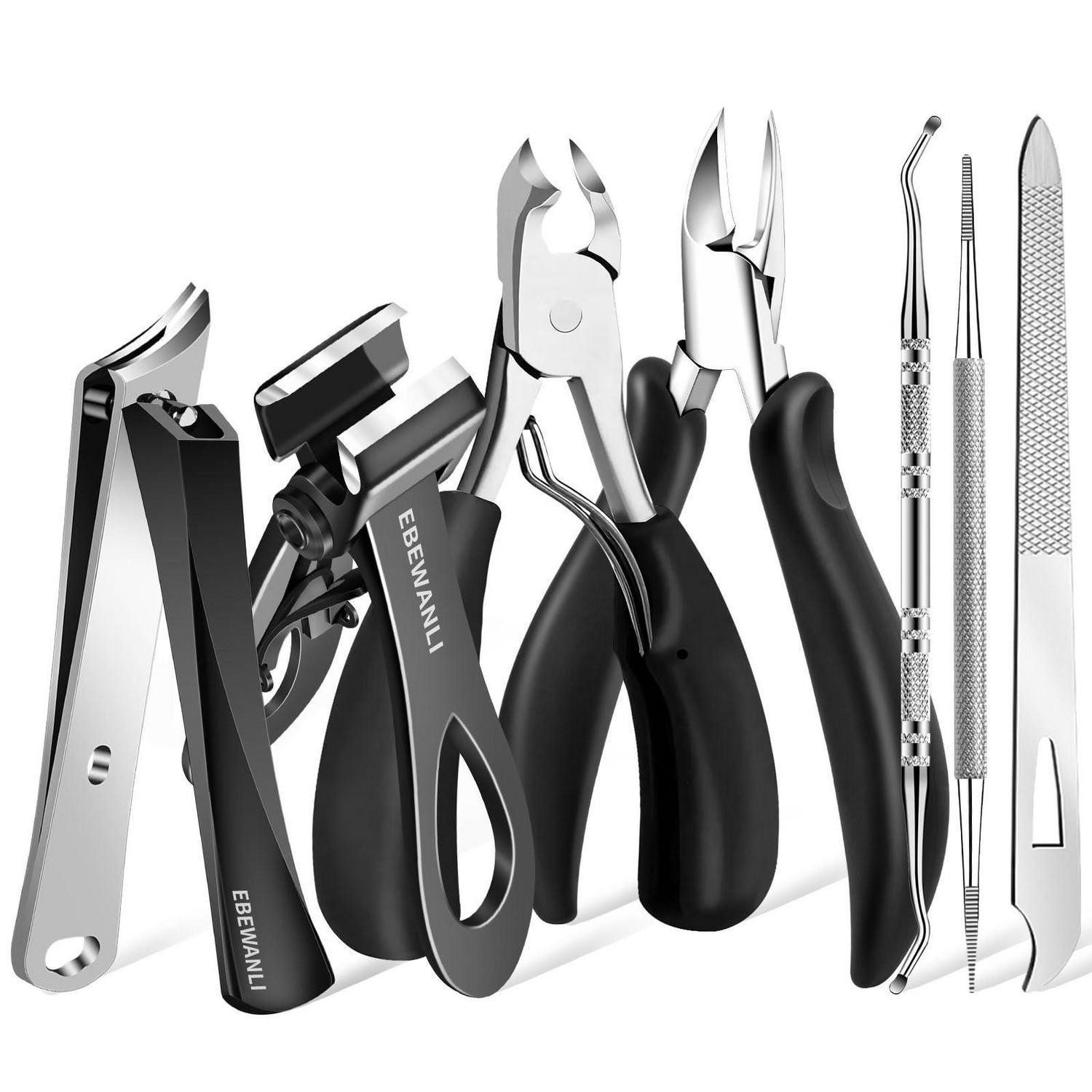 LuxusKollektion Nagelknipser-Set Pediküre-Set 7-teilig Edelstahl mit Reisetasche