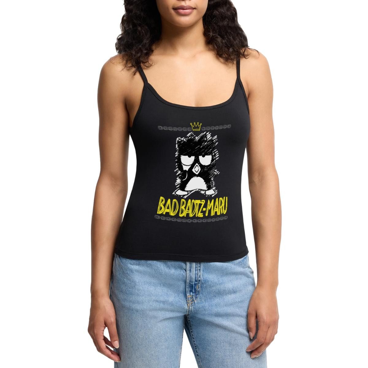 Spreadshirt Spaghettitop Bad Badtz Maru Skizzen Stil Bio Spaghetti Top Damen (1-tlg)
