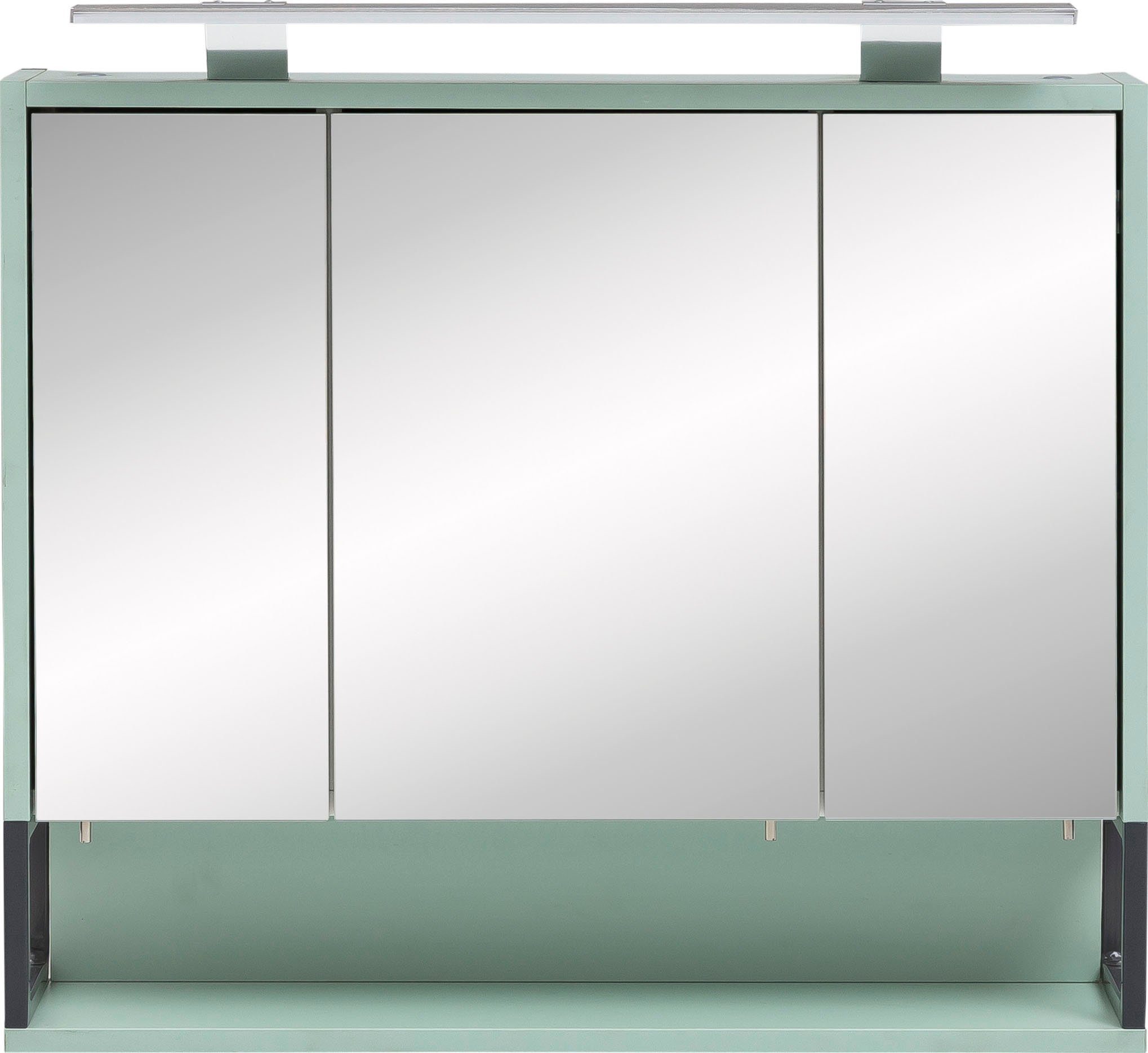 Schildmeyer Spiegelschrank Limone 70 cm, LED-Beleuchtung, | mint 3-türig, mint Breite Schalter-/Steckdosenbox