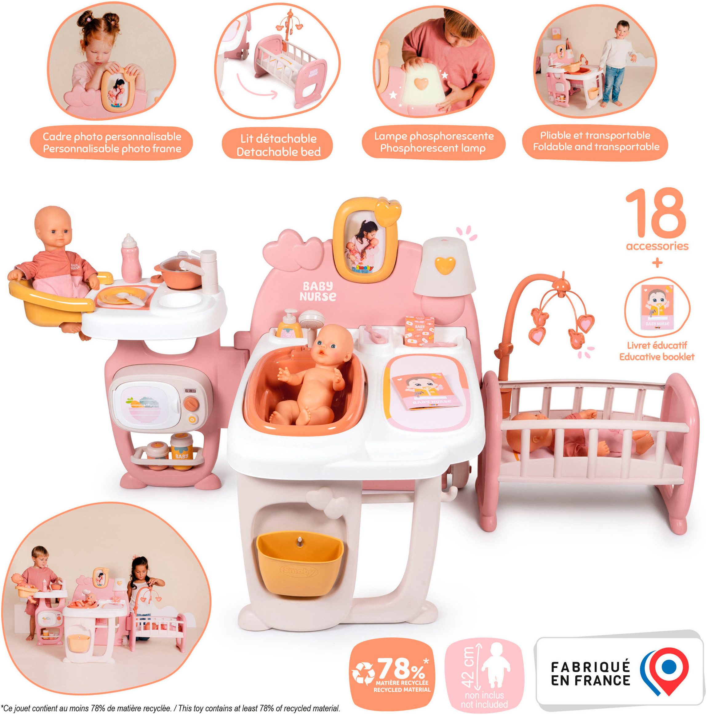 Smoby Puppen Pflegecenter Baby Nurse, Made in Europe günstig online kaufen