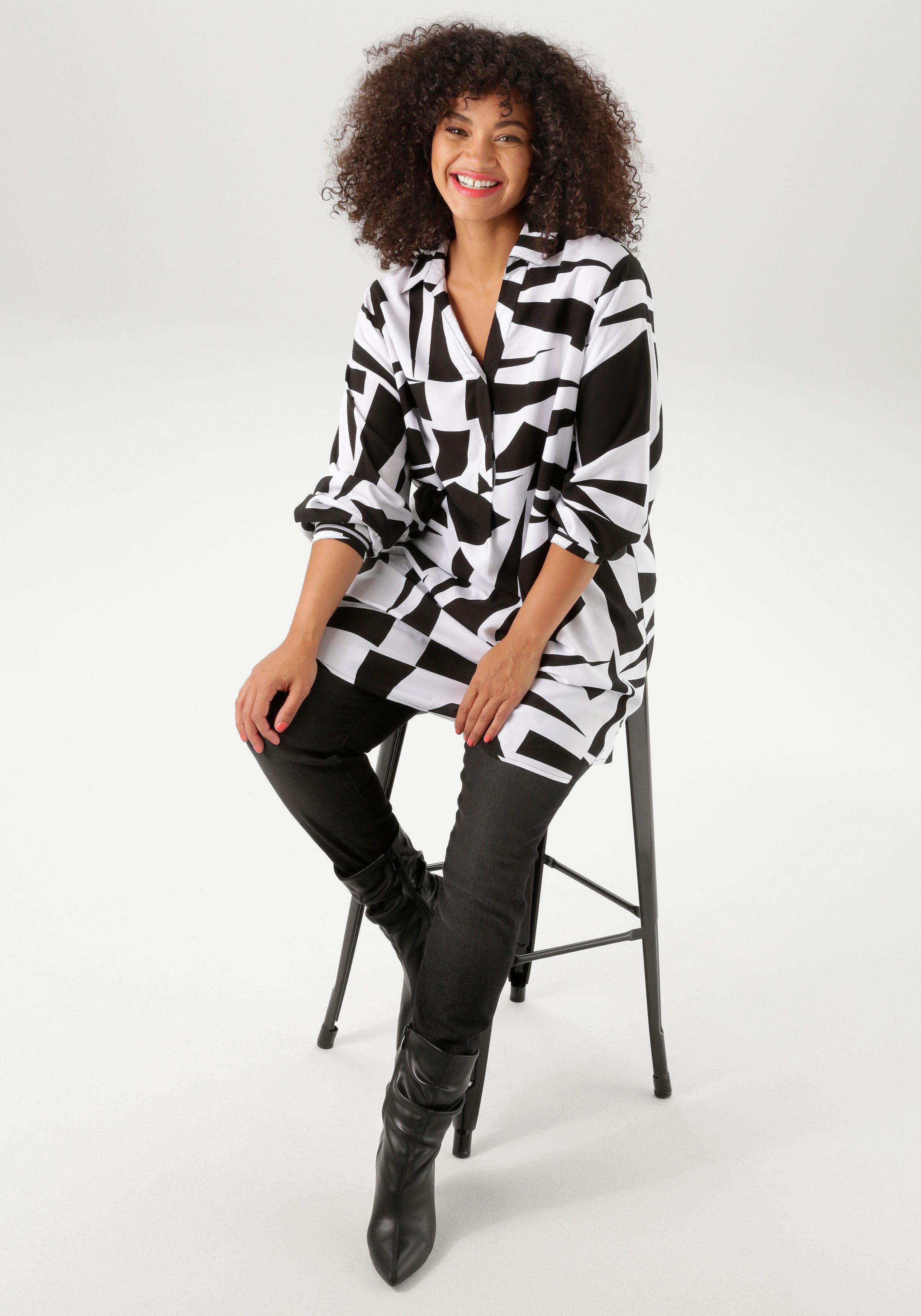 Aniston PLUS Longbluse mit farbenfrohem, großflächigem günstig online kaufen
