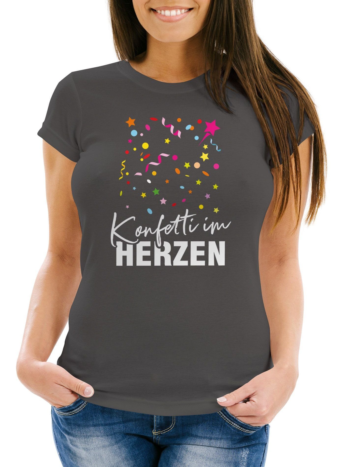 MoonWorks Print-Shirt Damen T-Shirt Fasching Karneval günstig online kaufen
