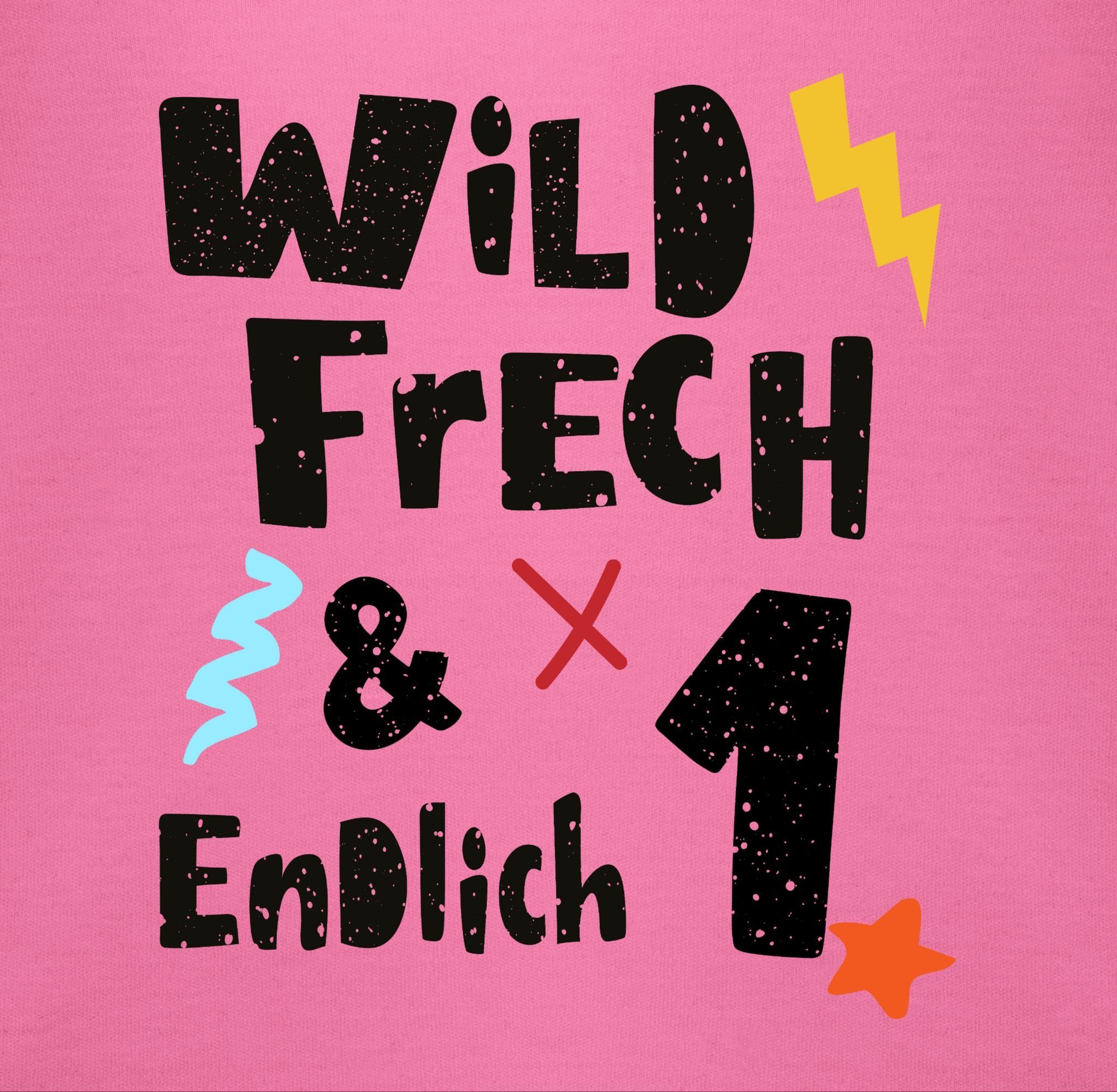 Shirtracer Sweatshirt Wild frech endlich 1 Jahr 1 - ein 1. Wunderbar Pink und Geburtstag