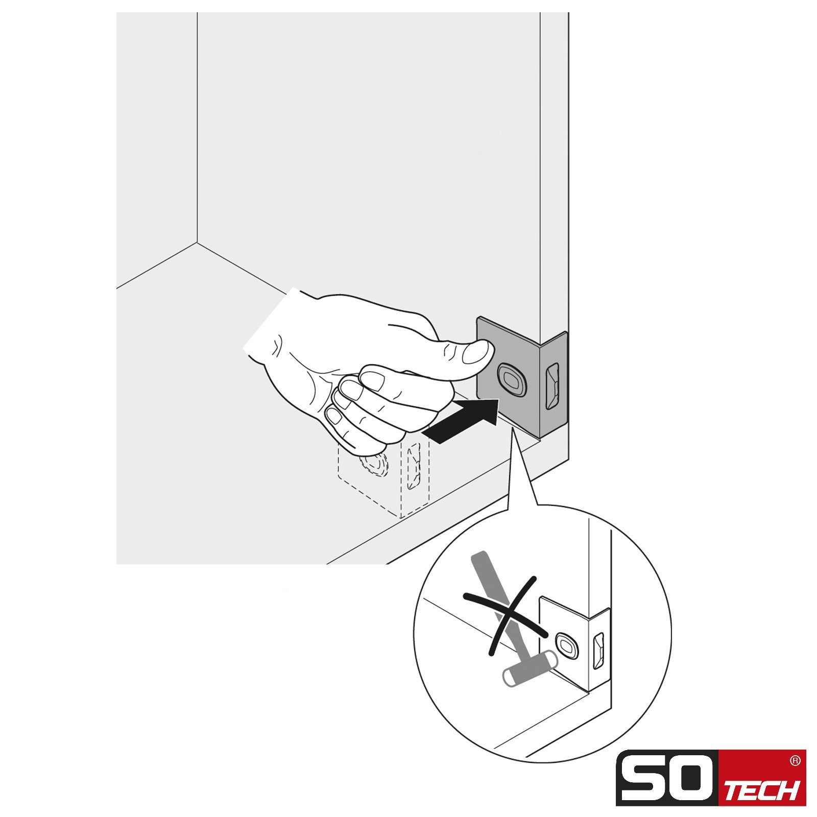 Apothekerauszüge CONVOY Centro Premio Kesseböhmer Möbelbeschlag Schrank (1 DISPENSA elektronische / für VVS-x SO-TECH® von Öffnungsunterstützung eTouch+ St),