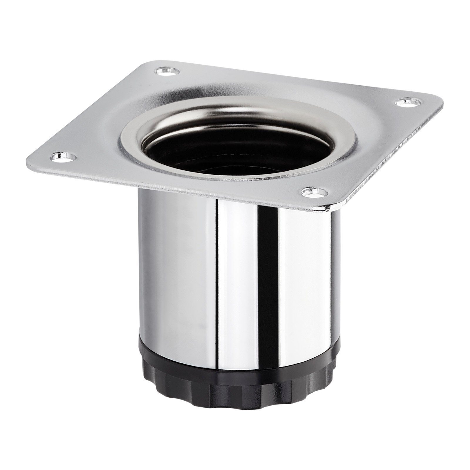 SO-TECH® Möbelfuß BRAVO aus Stahl, höhenverstellbar, belastbar bis 50 kg, Chrom poliert, Höhe 50 mm, Durchmesser 40 mm